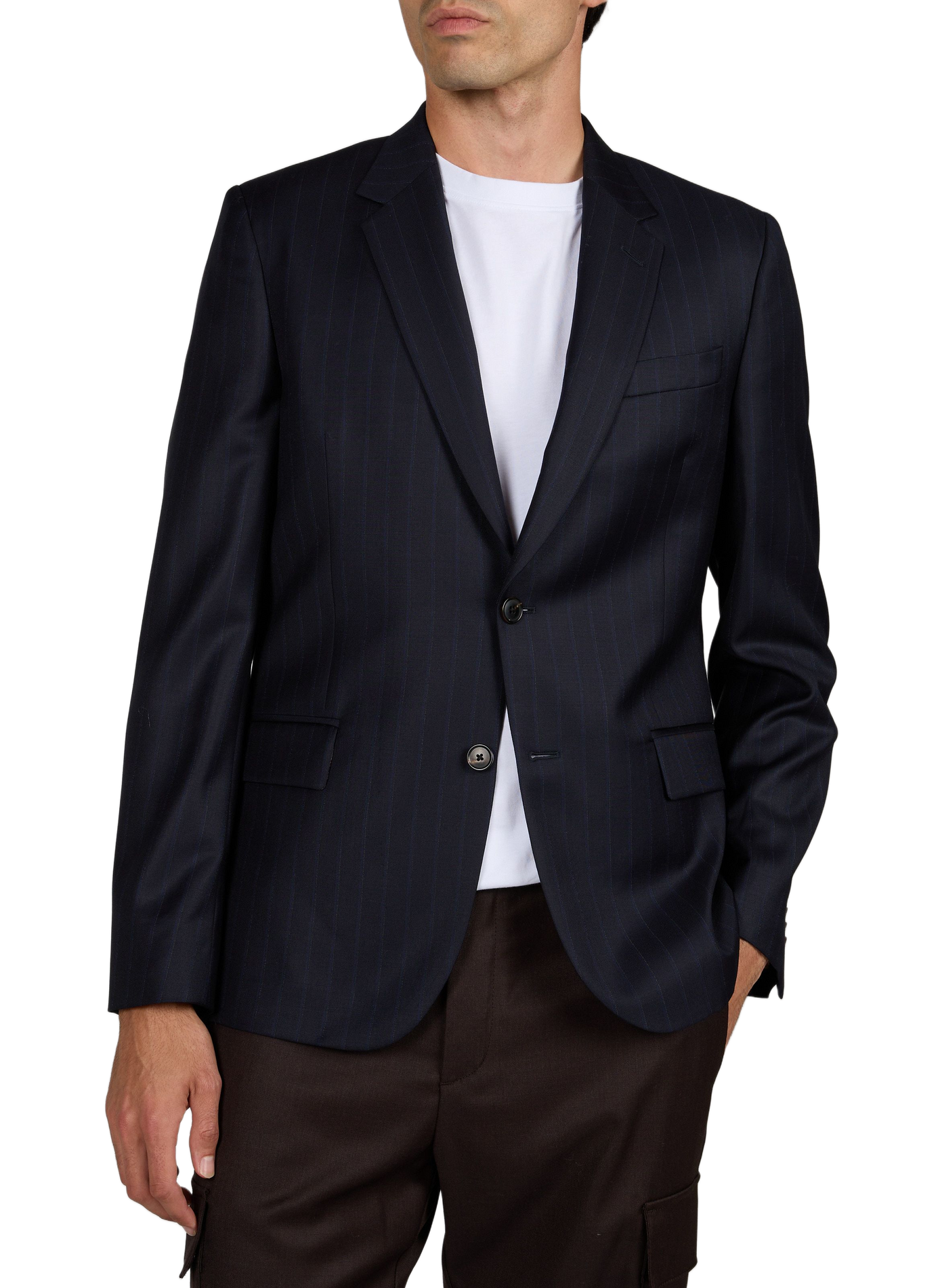 Straight Striped Wool Blazer PAUL SMITH Blue