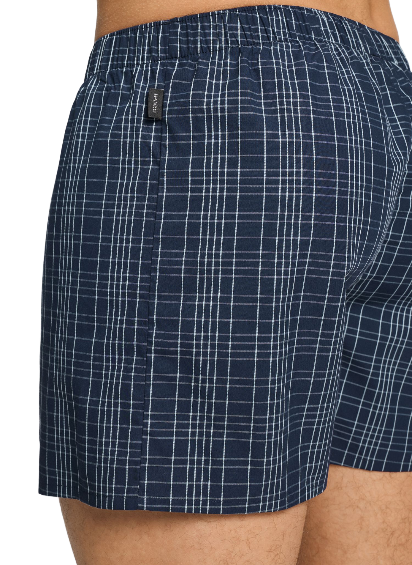 Bedrukte katoenen boxershort | Blauw HANRO Heren