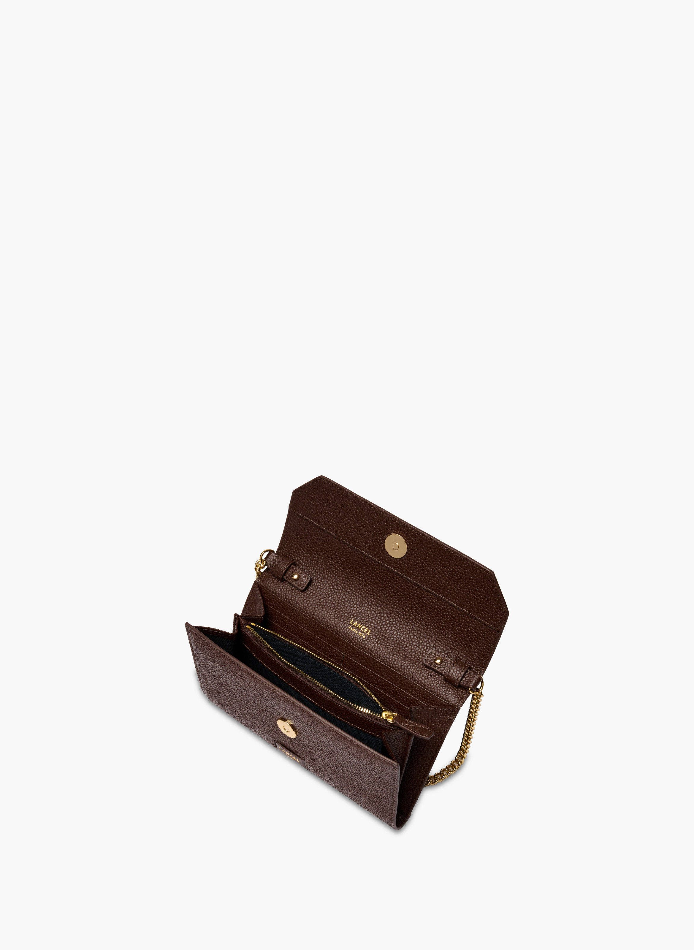 Portefeuille chaîne ninon de lancel en cuir LANCEL Marron