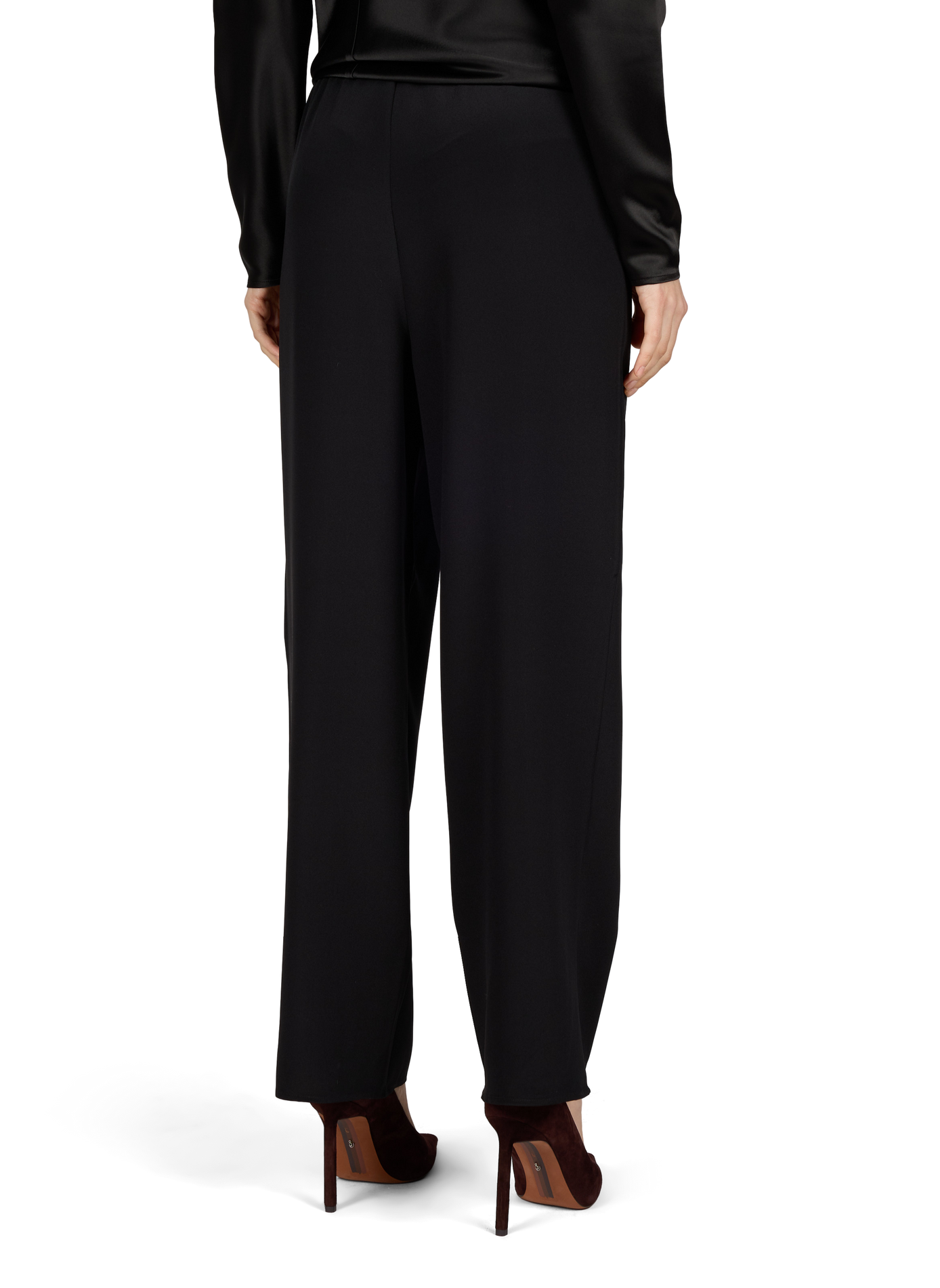 Philine fluid trousers in silk and cashmere ALMADA Black