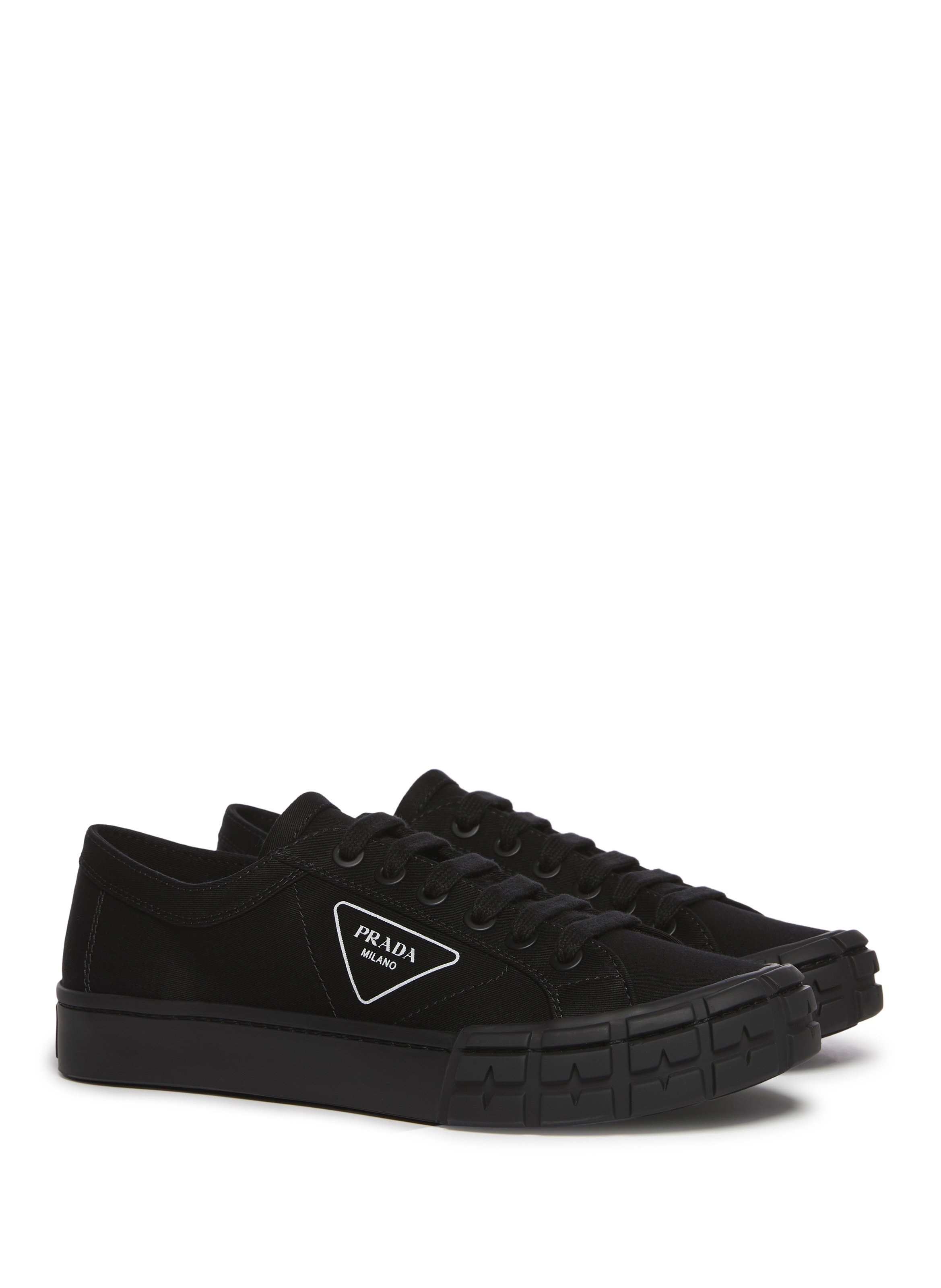 Low-top gabardine Wheel Sneakers PRADA Black