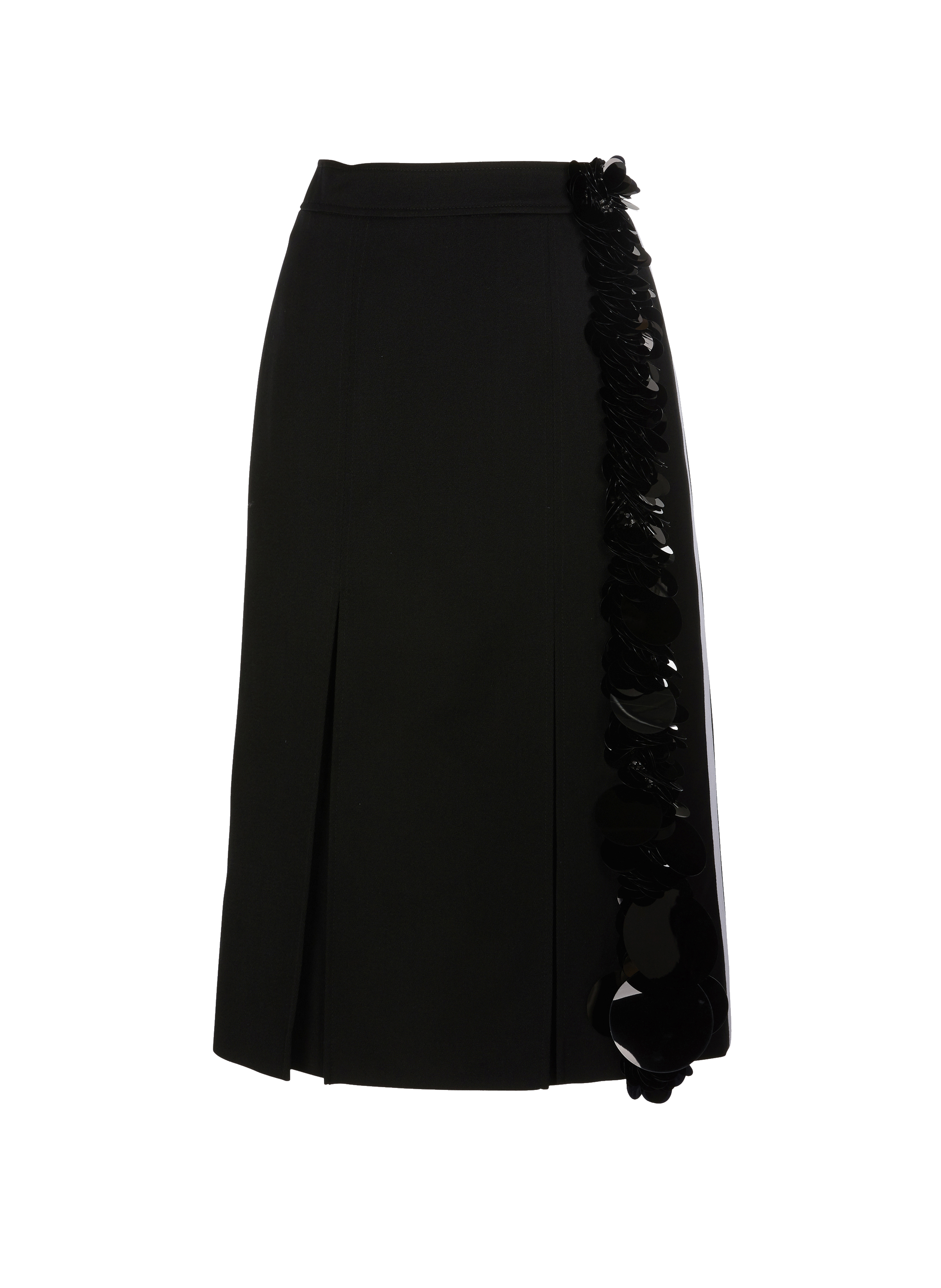 PRADA Jupe en laine vierge et sequins Noir