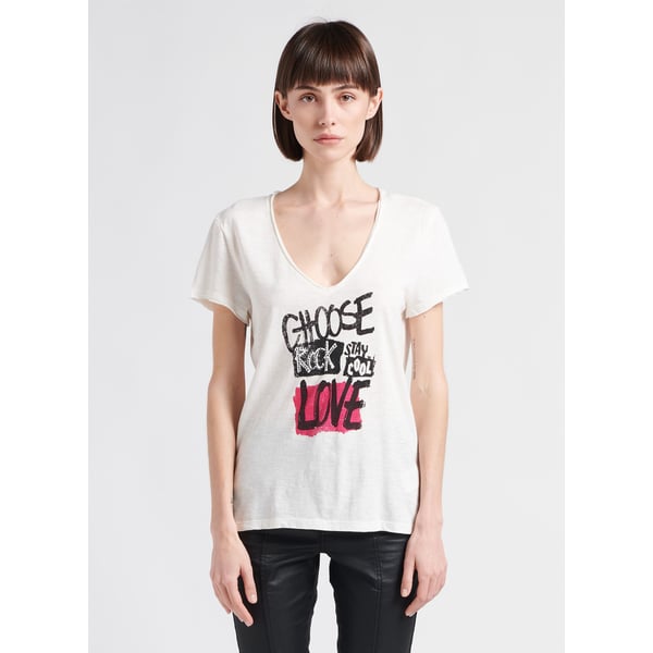 T-shirt col v en coton