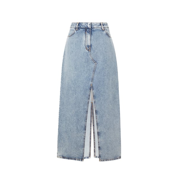 Givenchy Denim Maxi Skirt In Blue