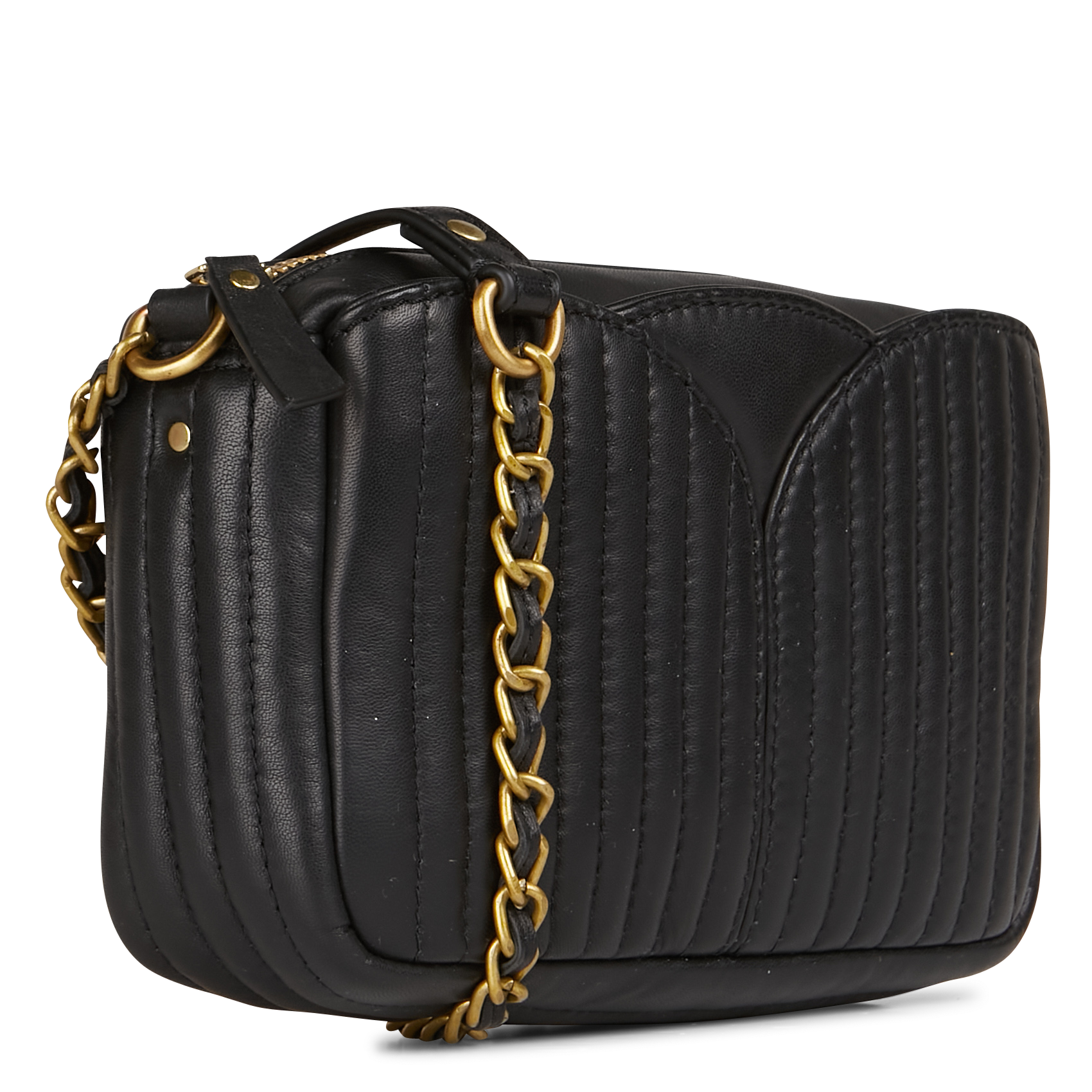 Sac bandoulière en cuir de chèvre divinou SESSUN Noir