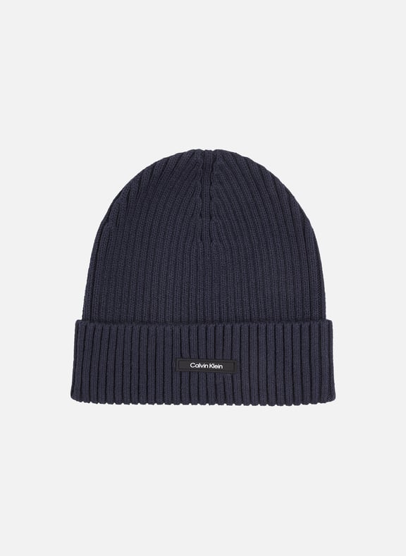 Logo beanie Blue by CALVIN KLEIN CALVIN KLEIN Logo beanie Blue