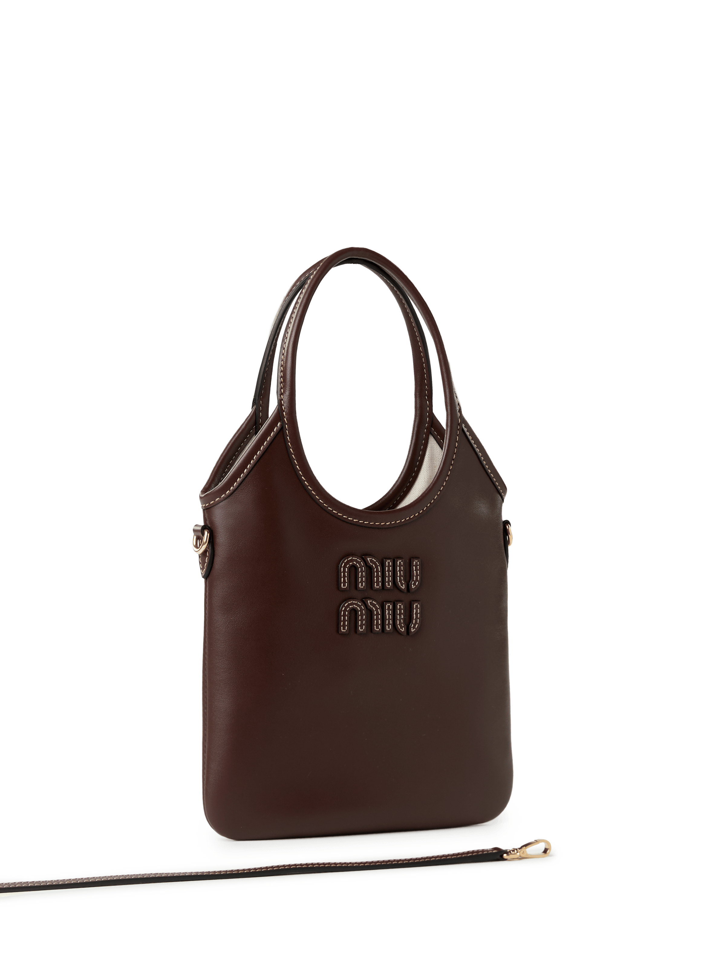Lederhandtasche Ivy MIU MIU Braun