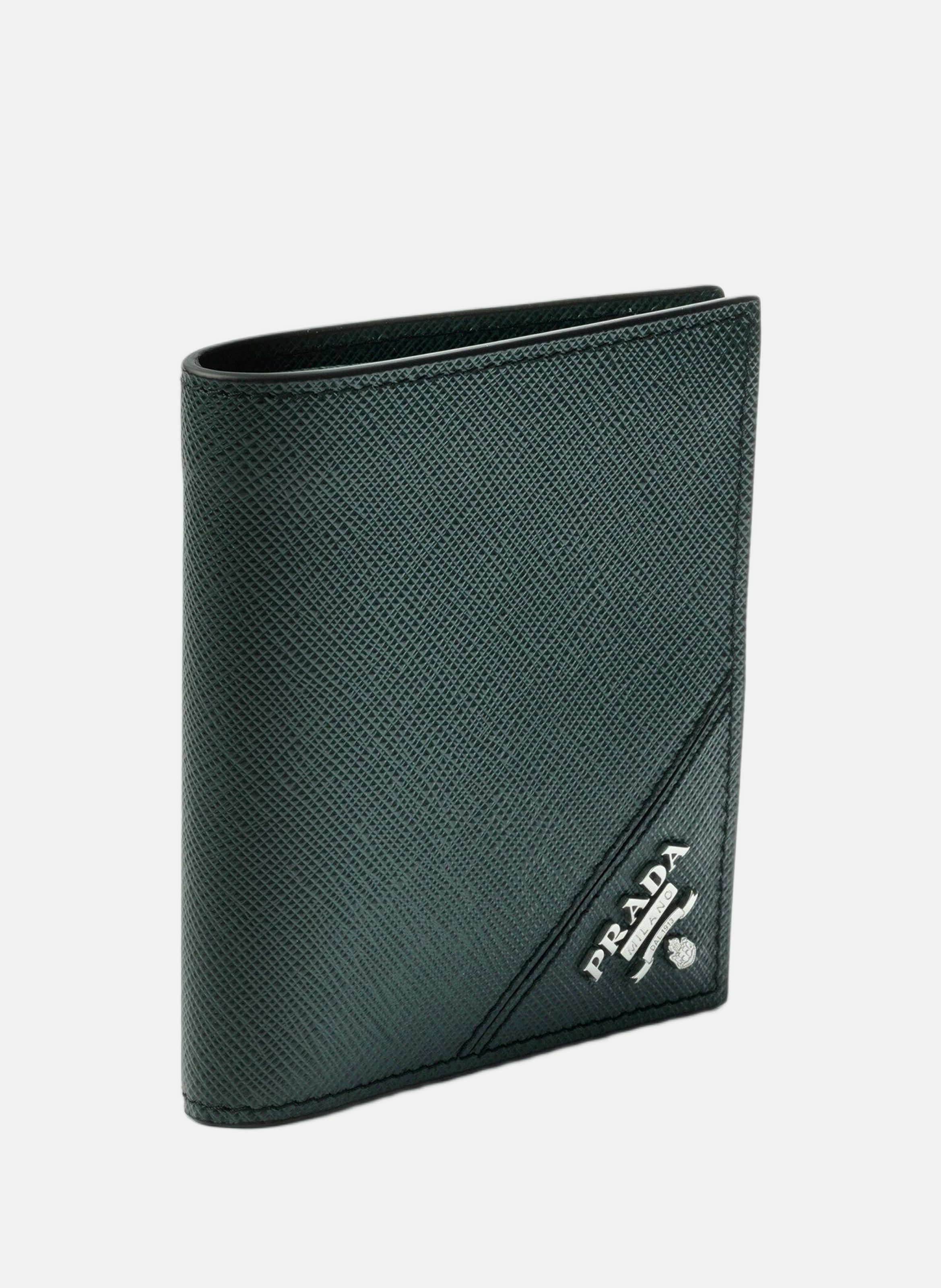 Portefeuille en cuir saffiano PRADA Vert