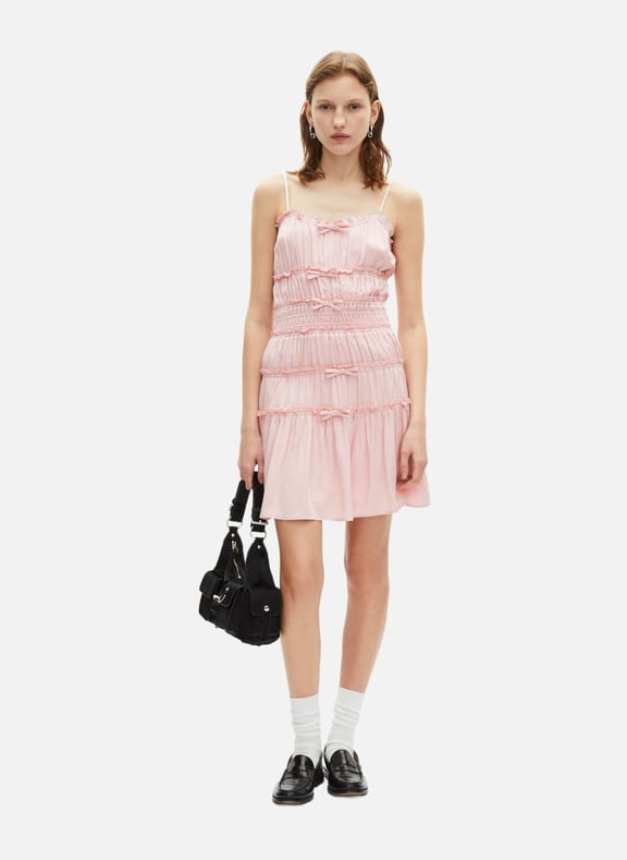 Robe courte avec nœuds Violet by THE KOOPLES THE KOOPLES Robe courte avec nœuds Violet