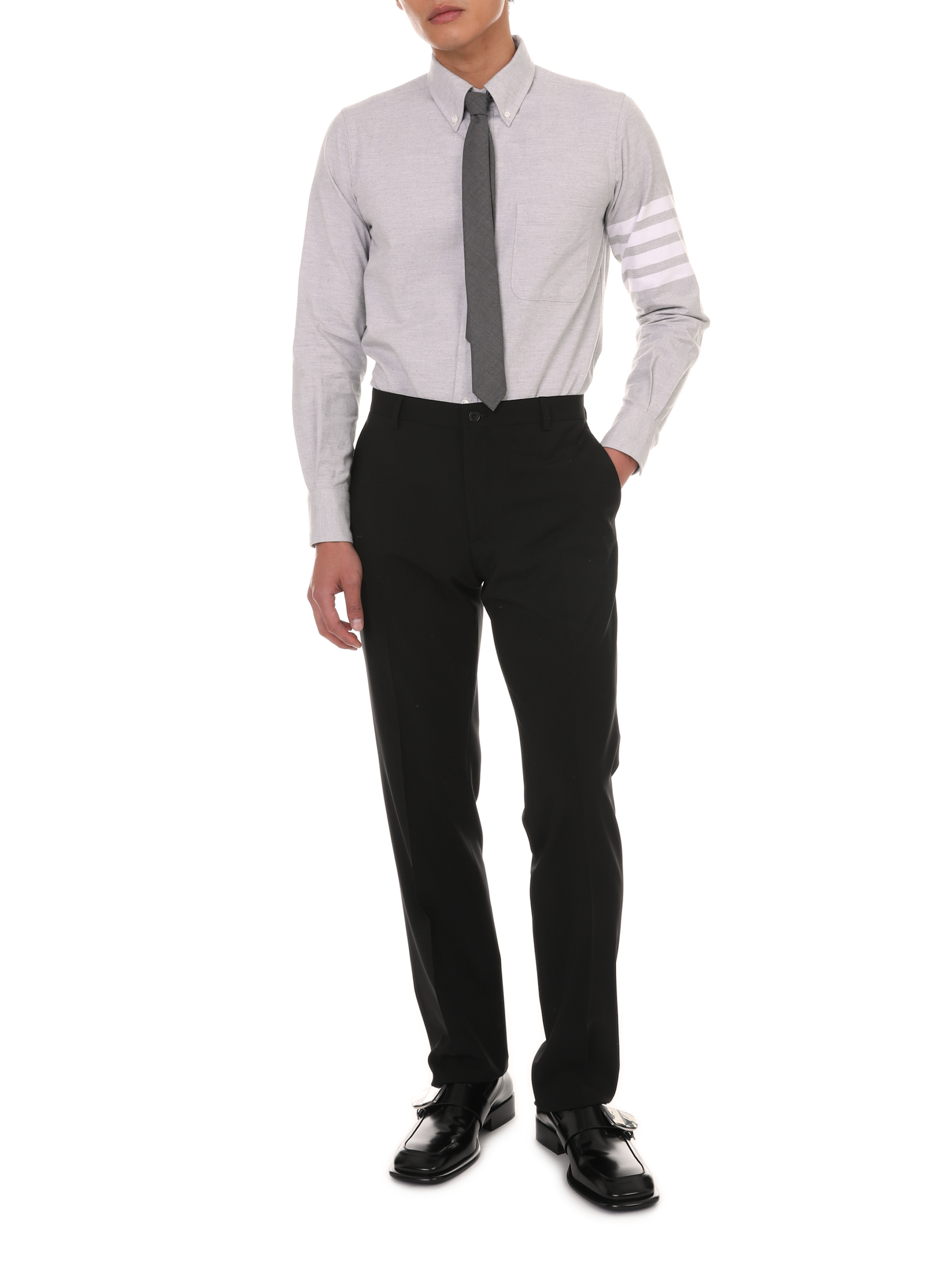 Loose-fit cotton shirt THOM BROWNE Grey