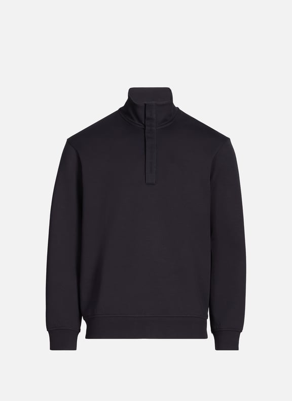 Straight high-neck sweatshirt in blended cotton Blue by ARMANI EXCHANGE ARMANI EXCHANGE Straight high-neck sweatshirt in blended cotton Blue