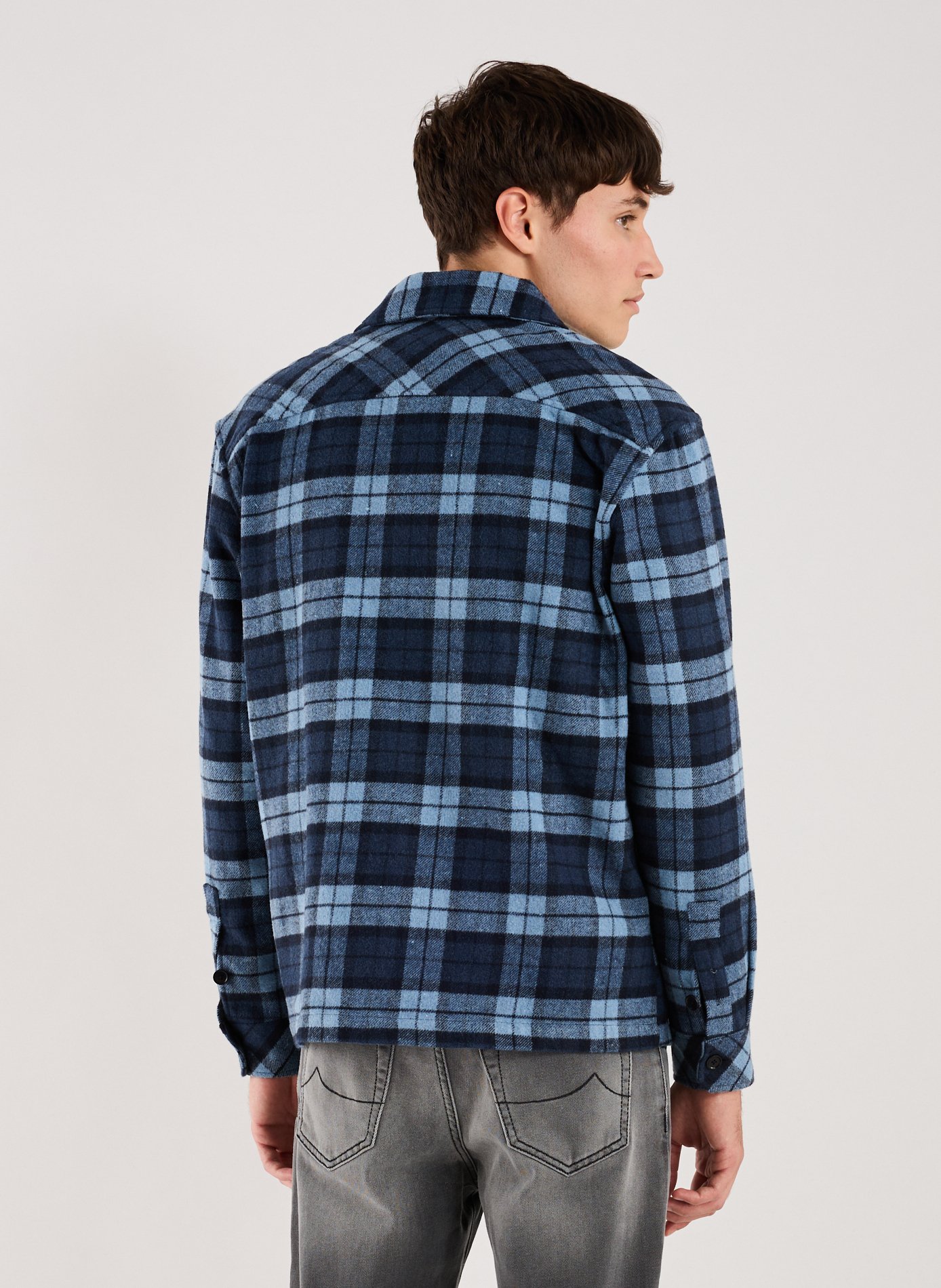 Surchemise à carreaux en laine mélangée SAMSOE SAMSOE Bleu