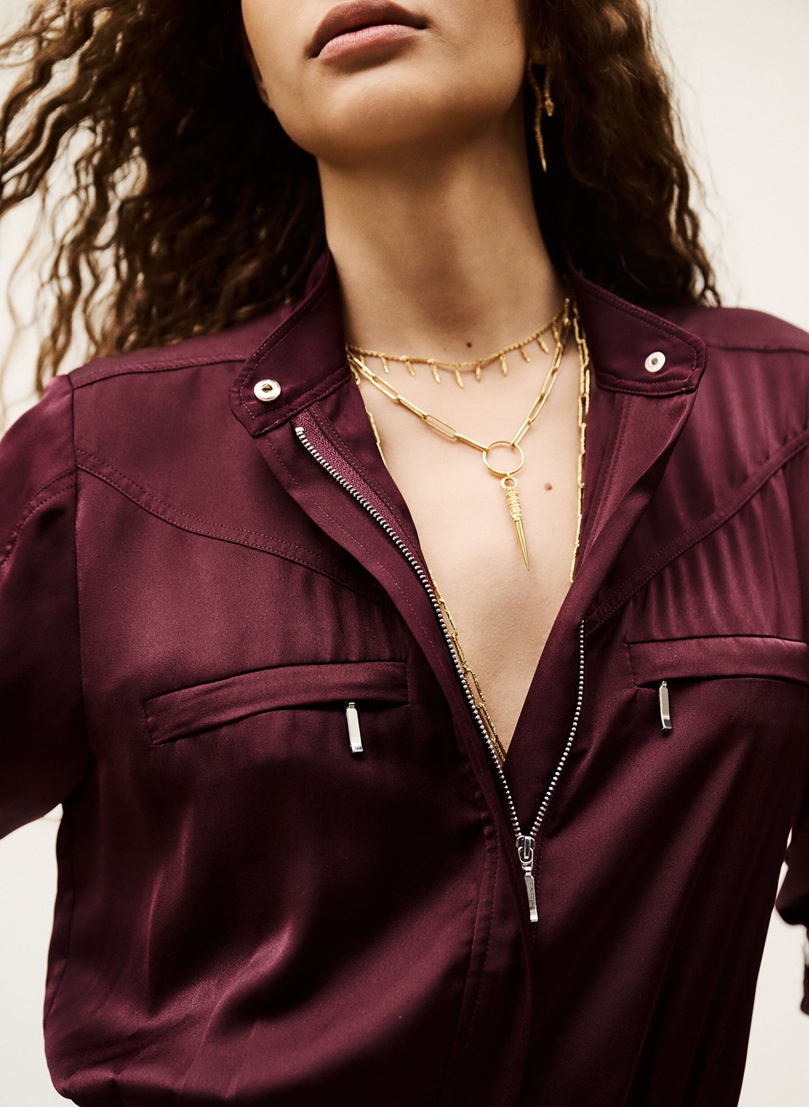 Combinaison droite satinée carmy BA&SH Violet