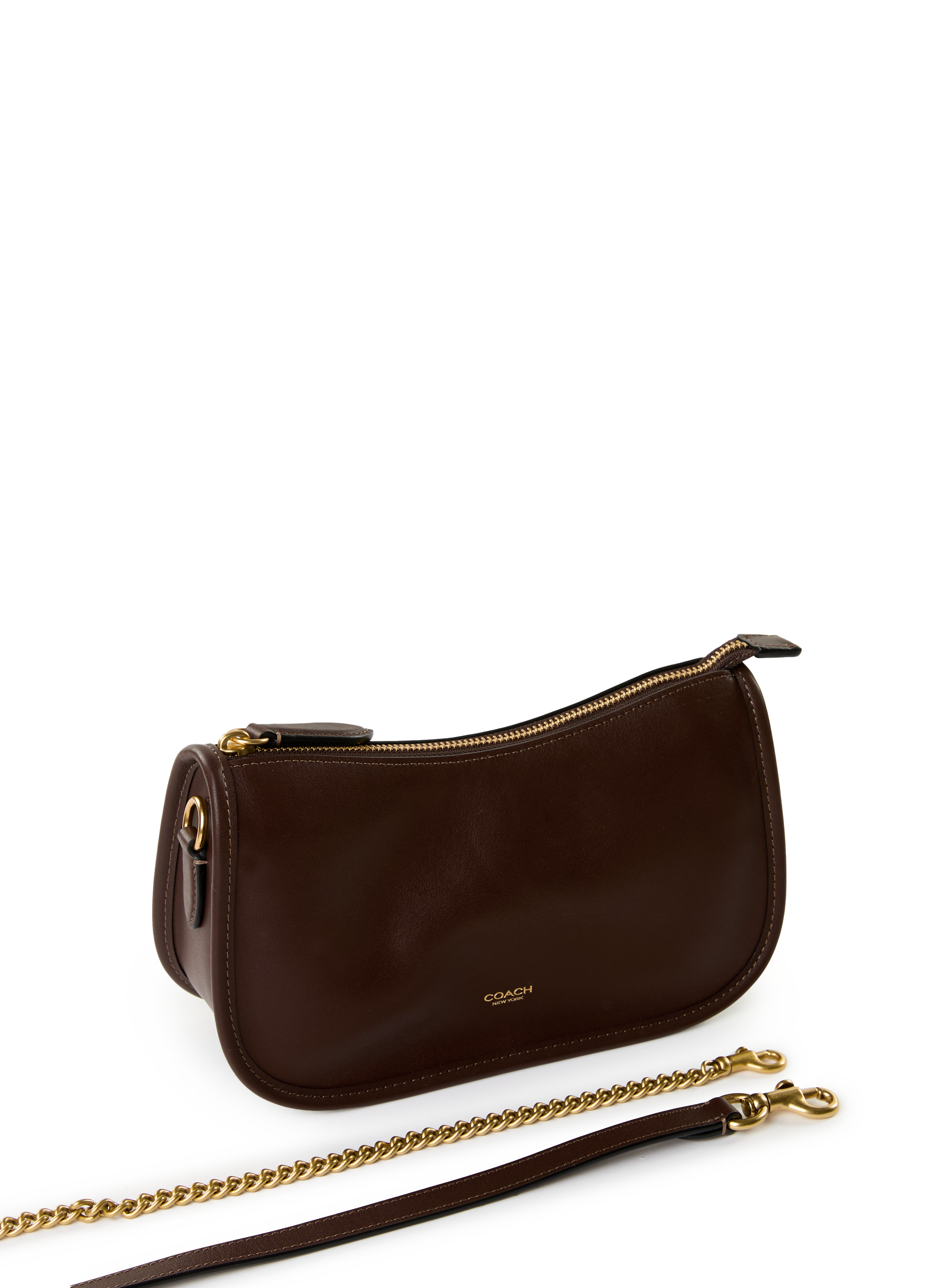  Sac Waverly en cuir COACH Marron