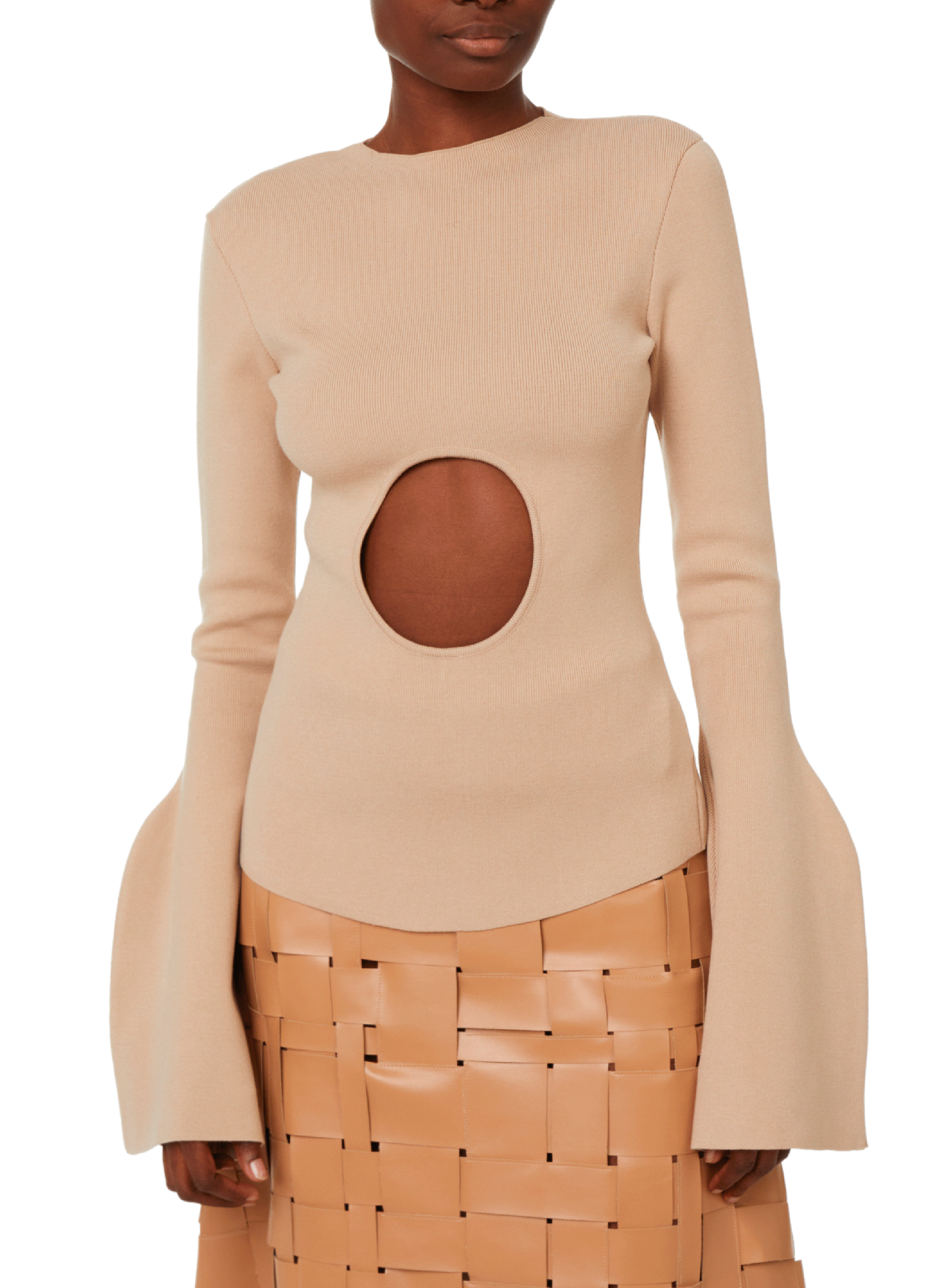 A.W.A.K.E. MODE Pull ajouré en viscose Beige