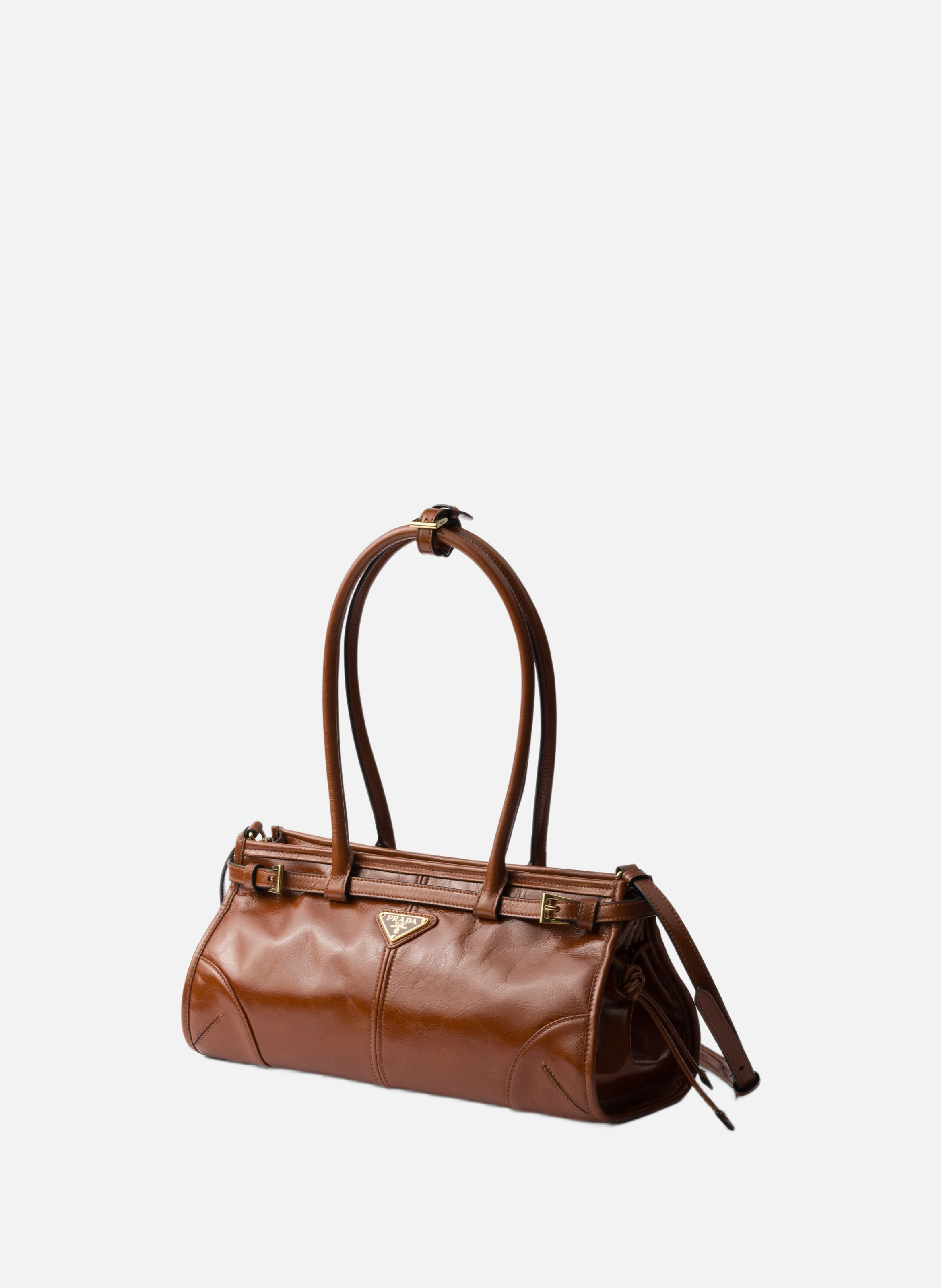 Sac à main prada bonnie en cuir PRADA Marron