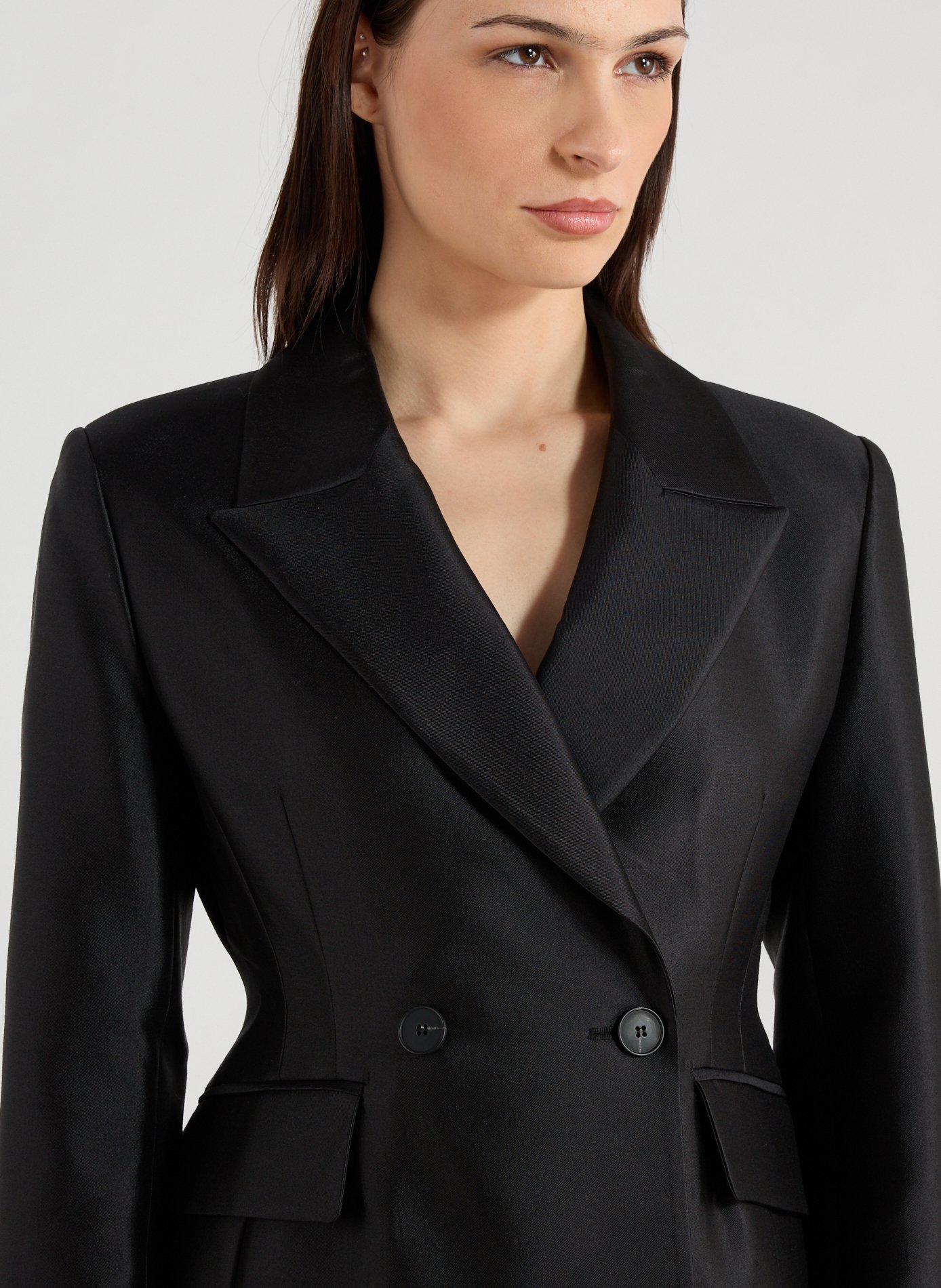 Blazer en laine et soie  SANDBEIGE Noir