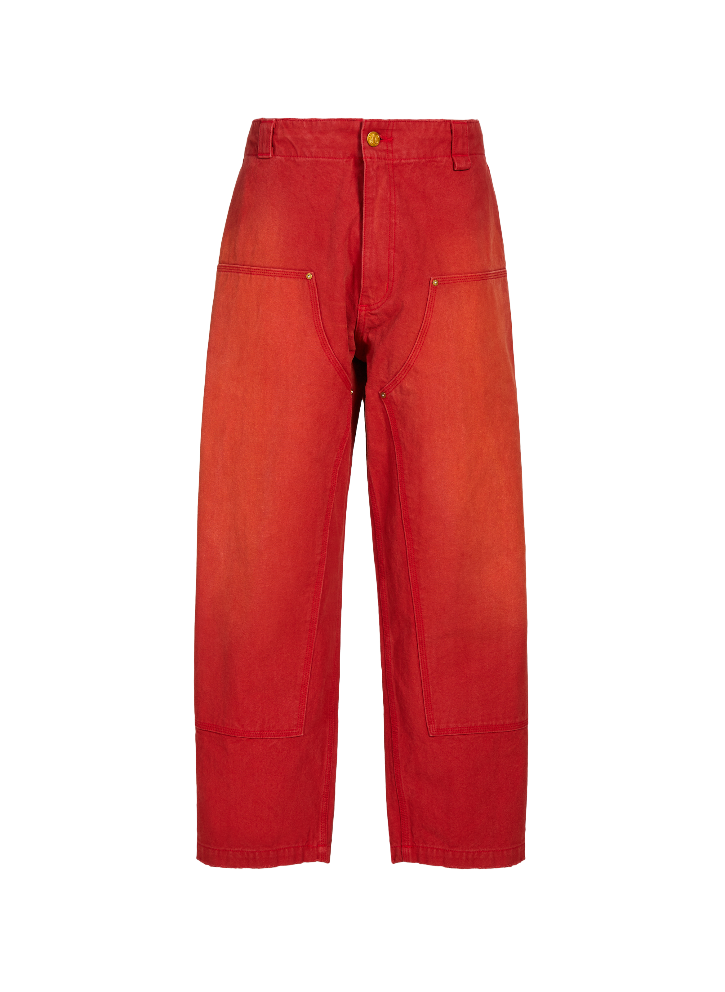 WILLY CHAVARRIA Cotton Wide-leg trousers Red