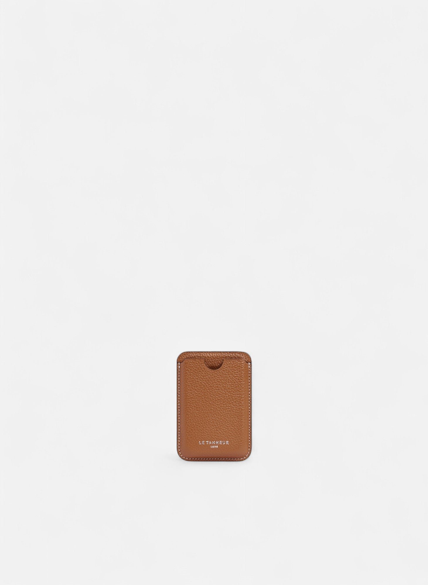 Porte cartes magnétique en cuir grainé LE TANNEUR Marron