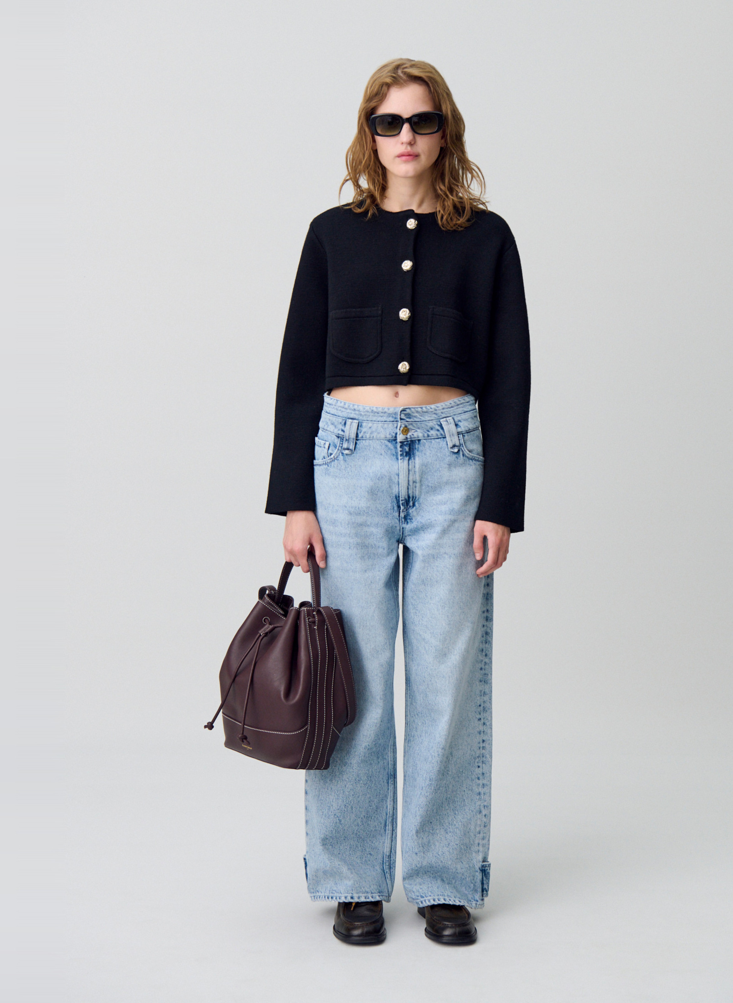 Sac sceau bandoulière en cuir CLAUDIE PIERLOT Rouge