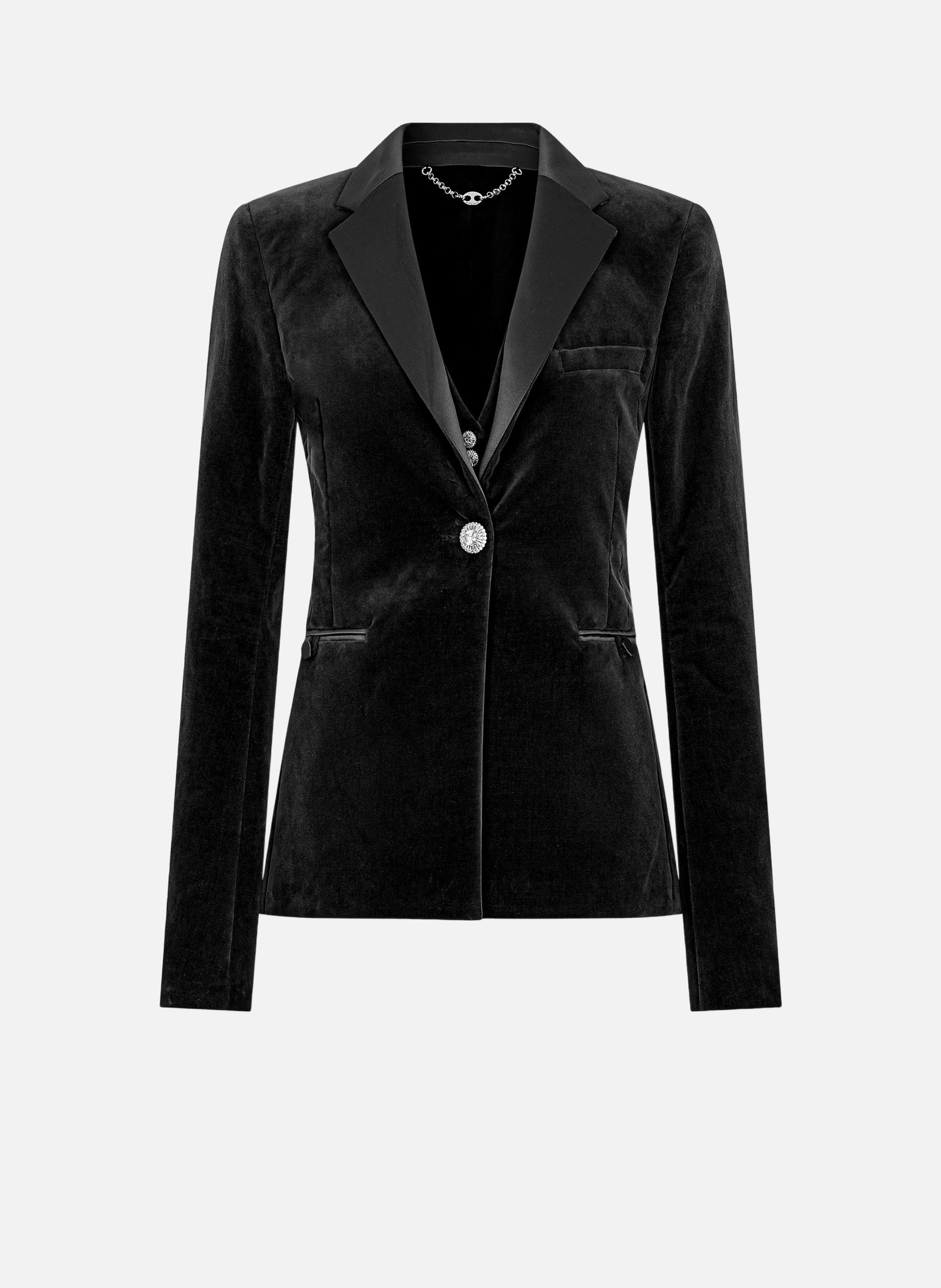 Veste tailleur en velours RABANNE Noir