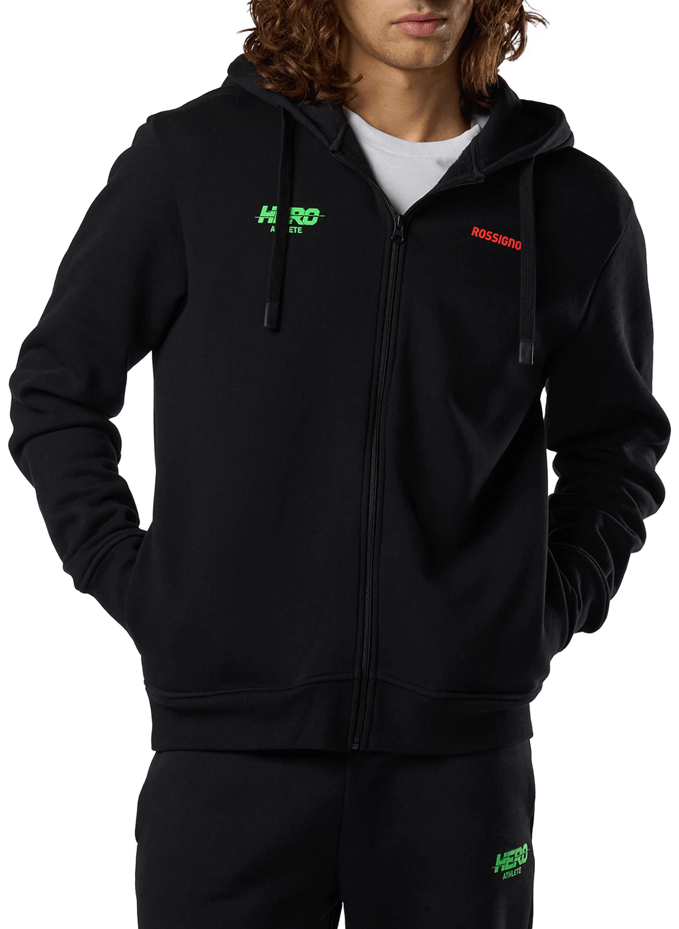 Veste zippée à capuche en coton ROSSIGNOL Noir