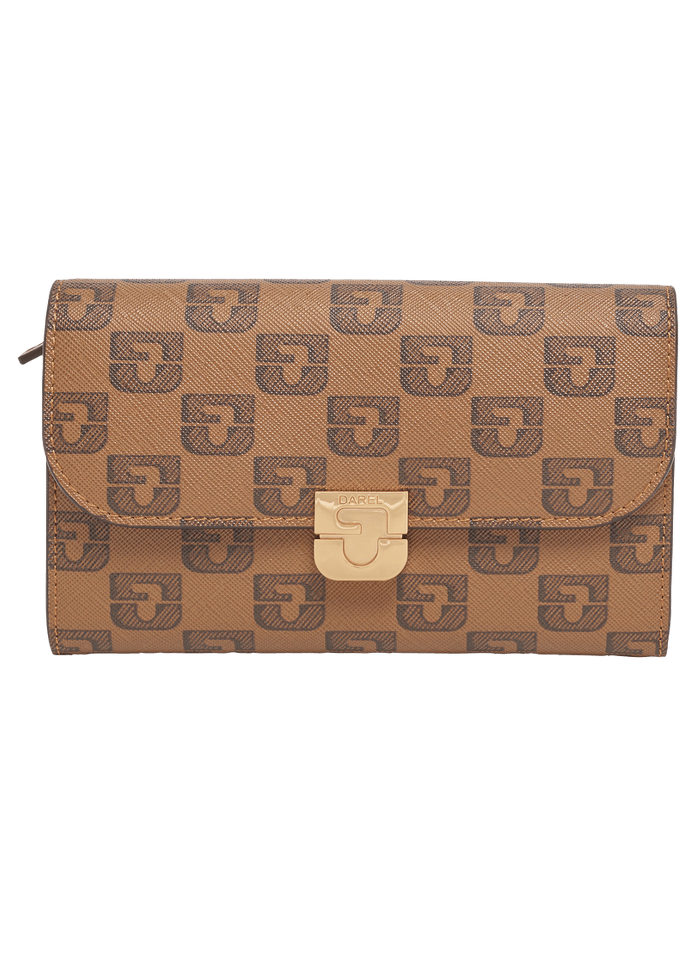 Portefeuille en toile enduite monogrammée et cuir – wallet GERARD DAREL Marron