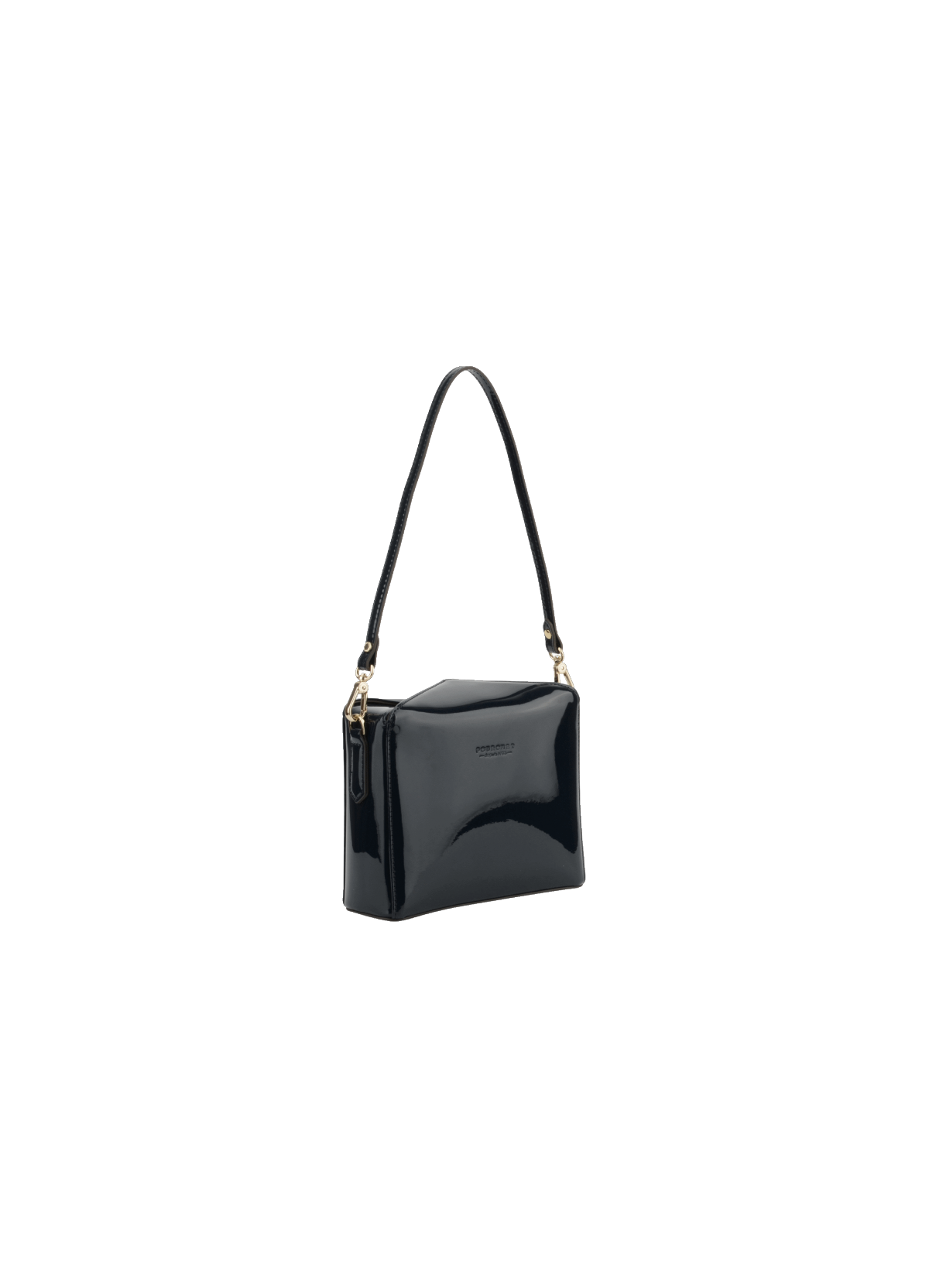 Cassetta vernis | Portefeuille plat en cuir de vachette Noir