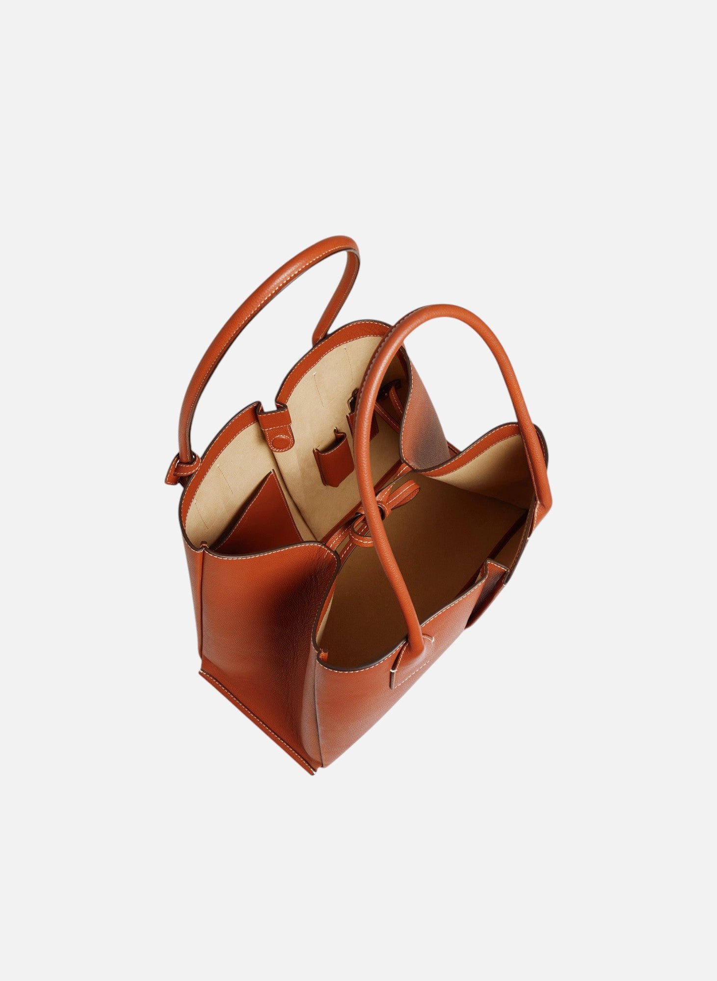 Grand sac cabas elena en cuir grainé LE TANNEUR Marron