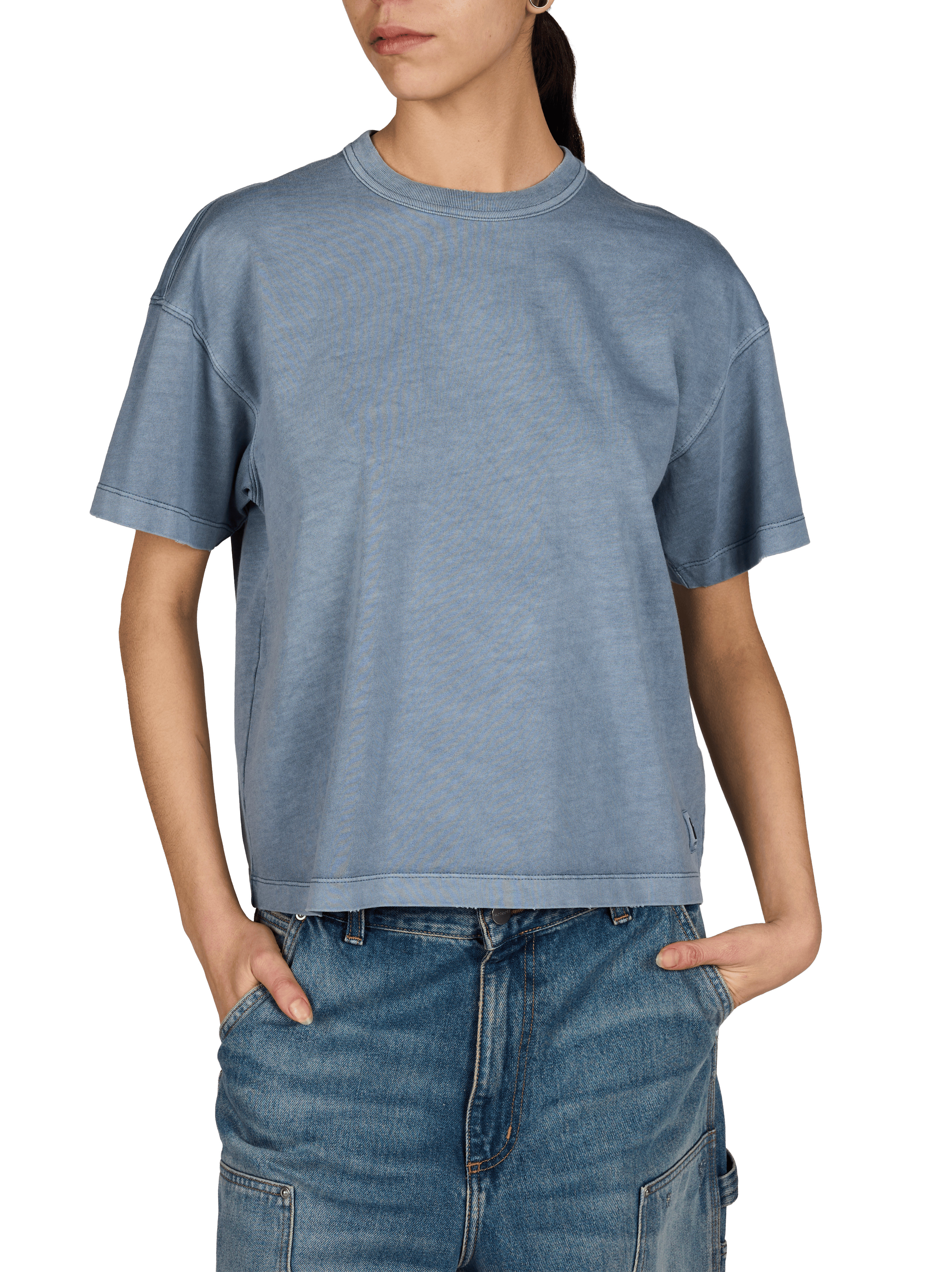 T-shirt droit à col rond en coton CARHARTT WIP Bleu