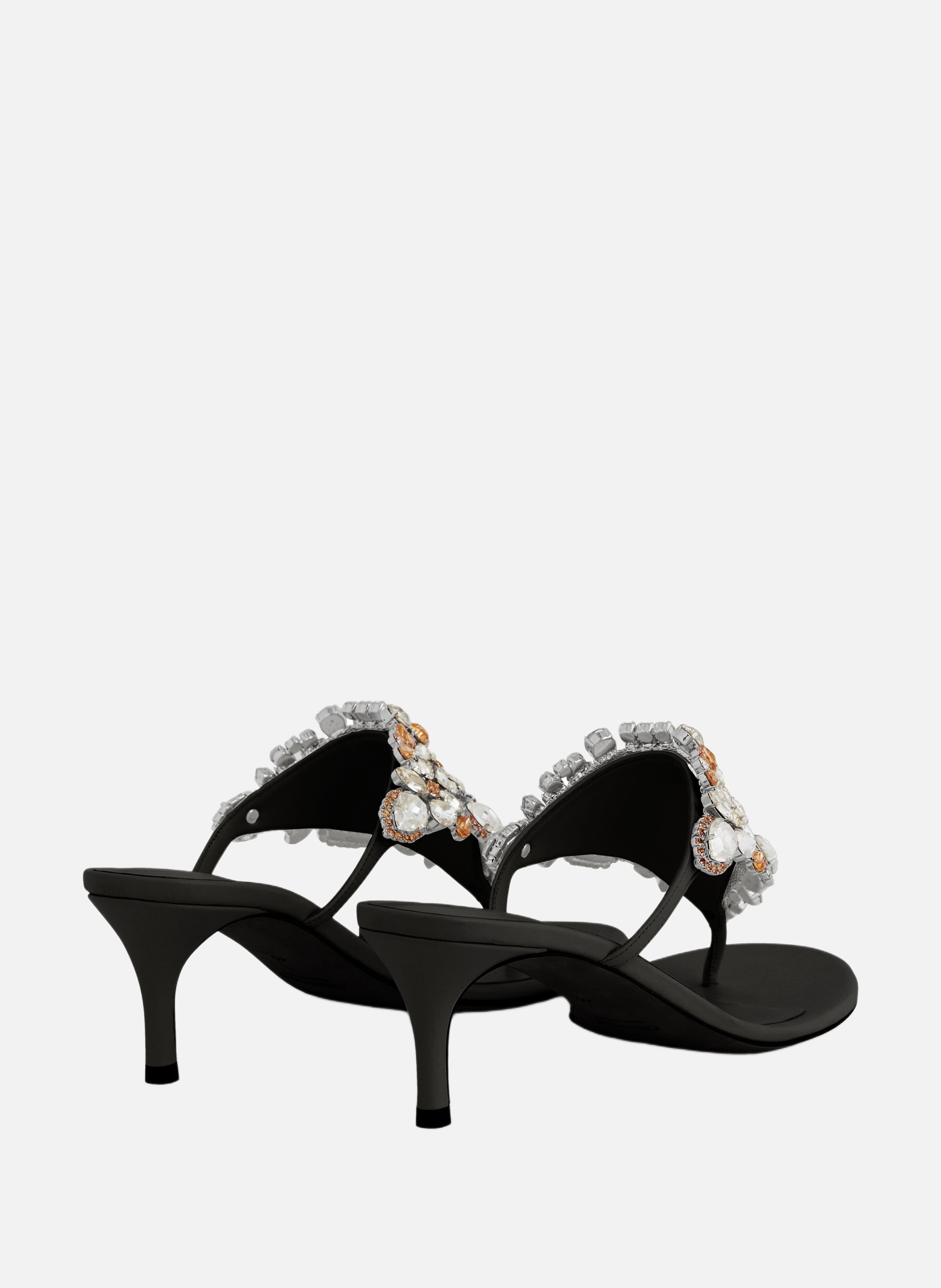 Sandales à talons avec strass RABANNE Noir