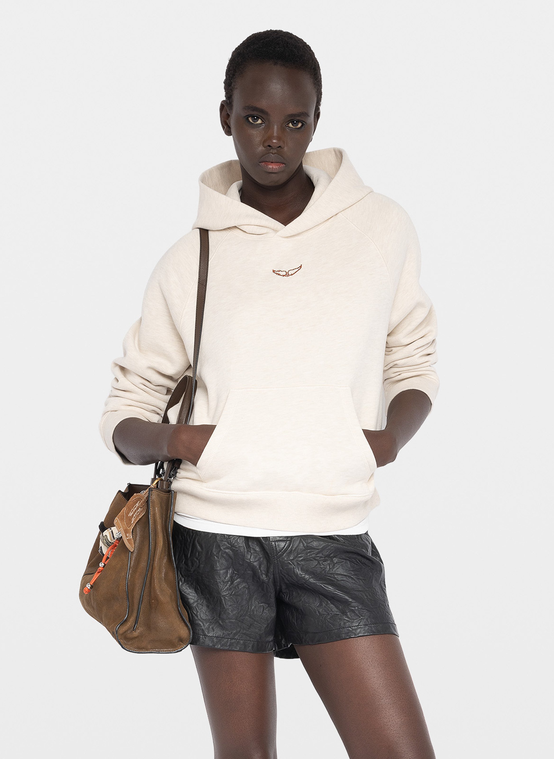 Sweat col rond en coton mélangé georgy ZADIG&VOLTAIRE Marron