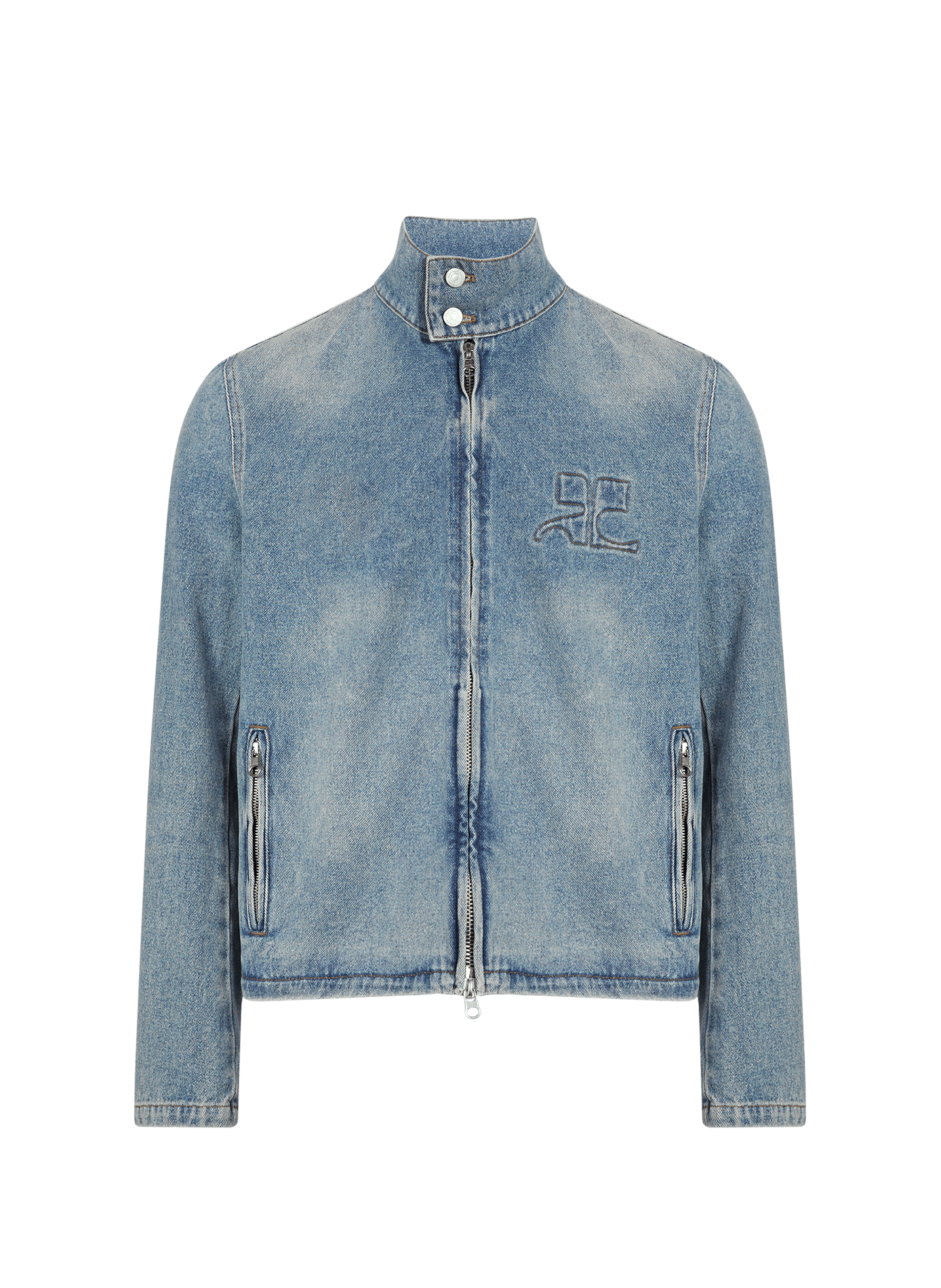 Veste City Shadow à logo en denim de coton COURRÈGES Bleu