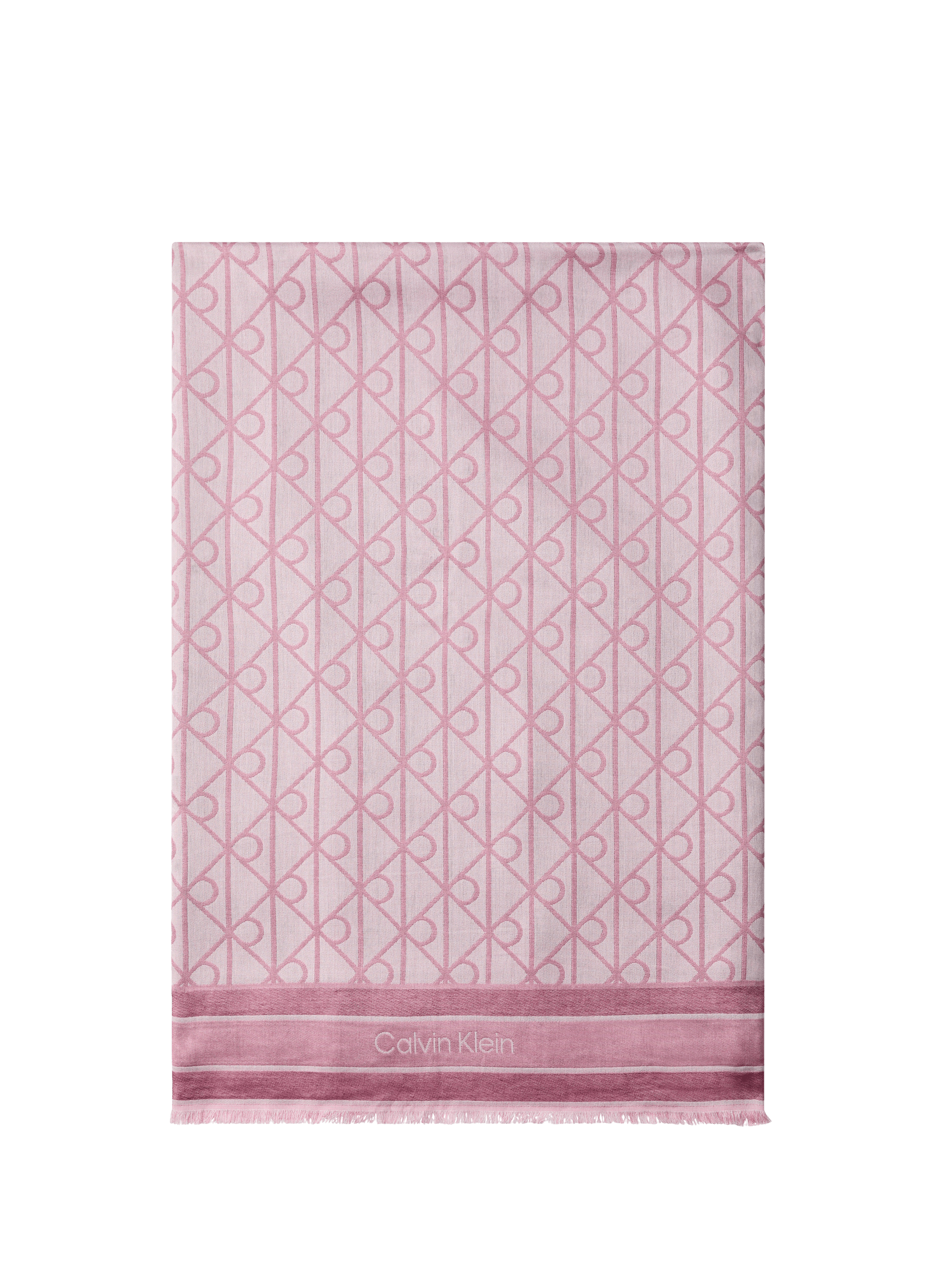 Foulard à motifs bords effilochés CALVIN KLEIN Rose