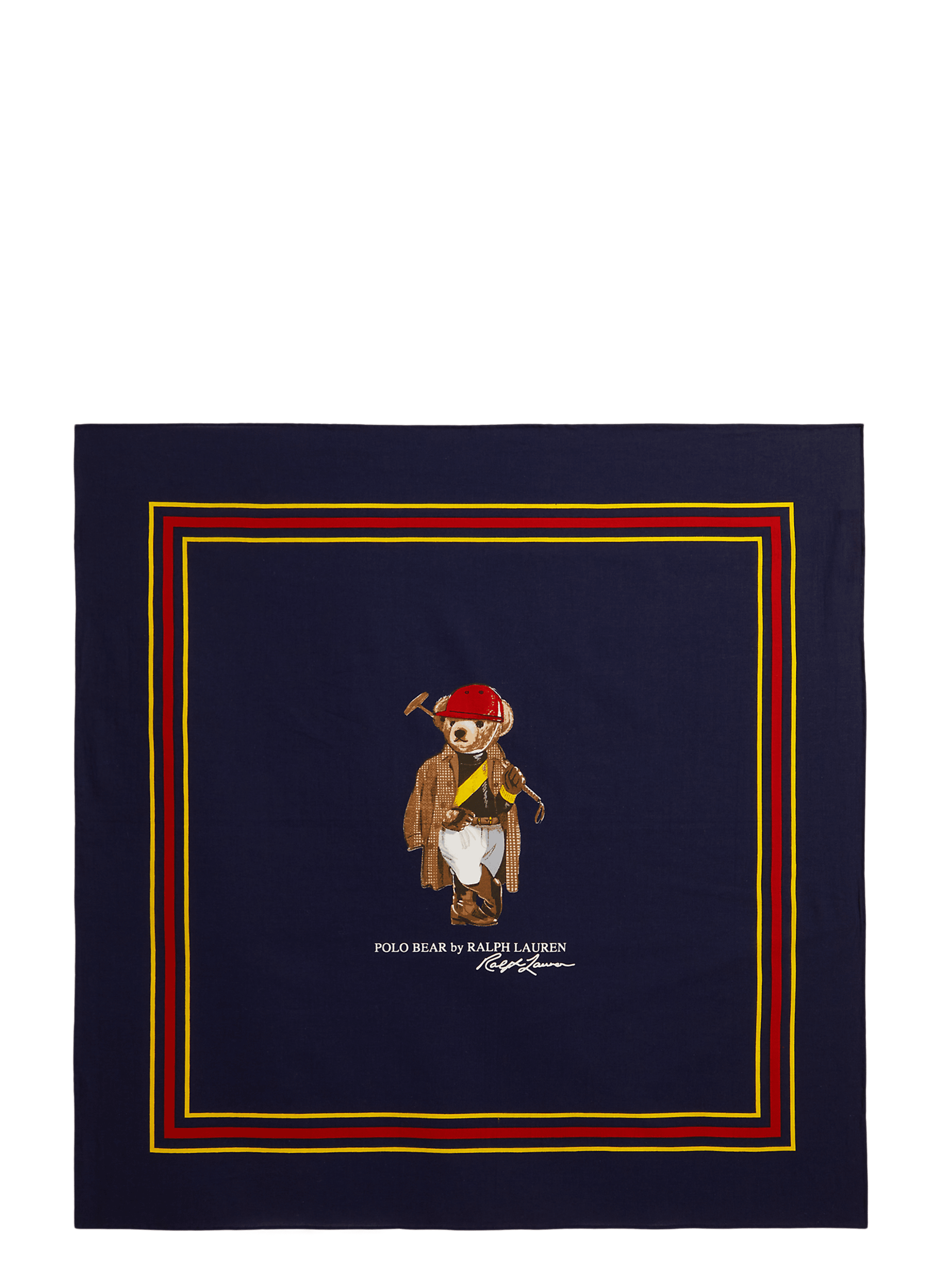 Foulard carré imprimé en coton POLO RALPH LAUREN Bleu