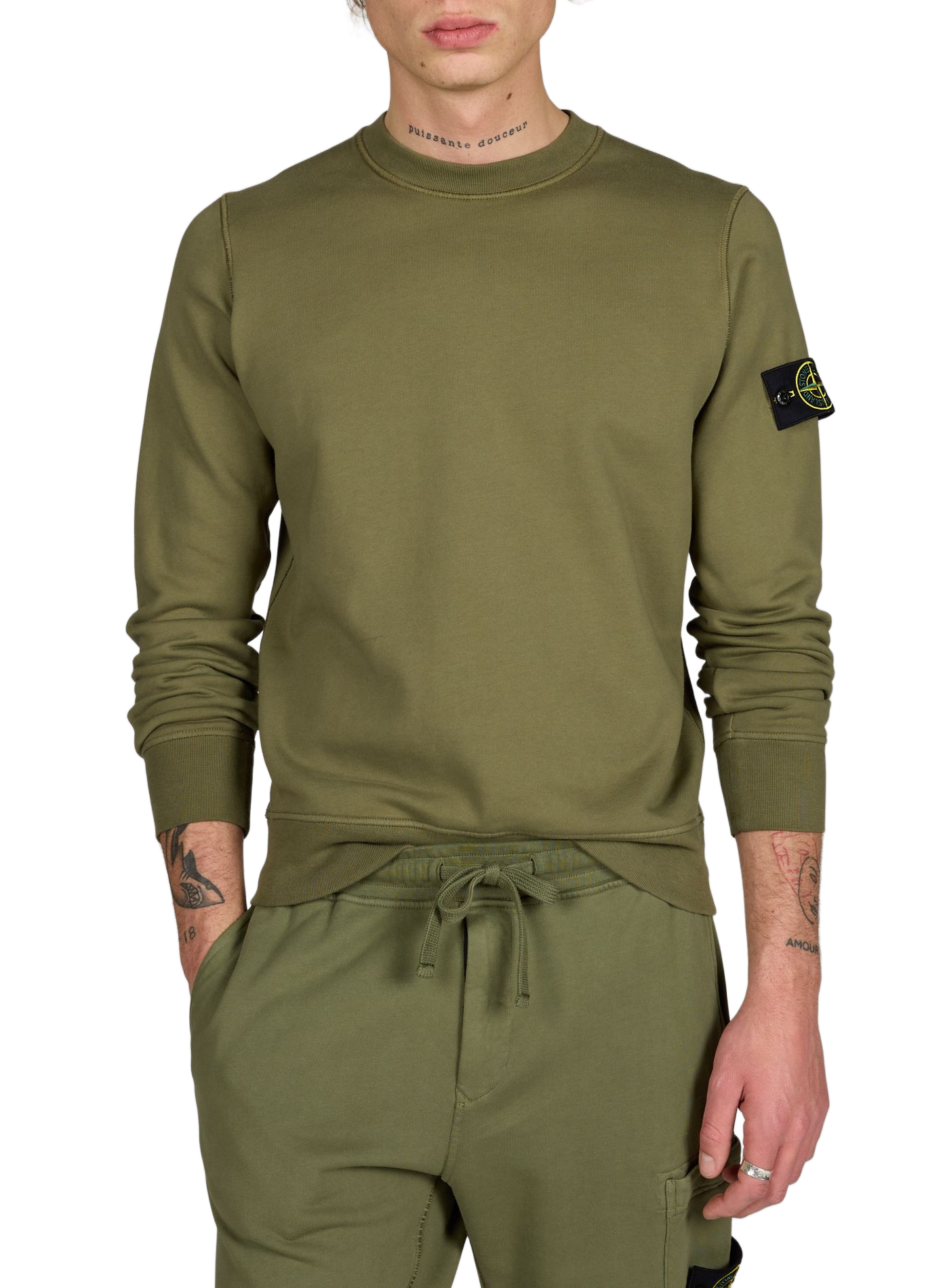 Cotton sweatshirt STONE ISLAND Khaki