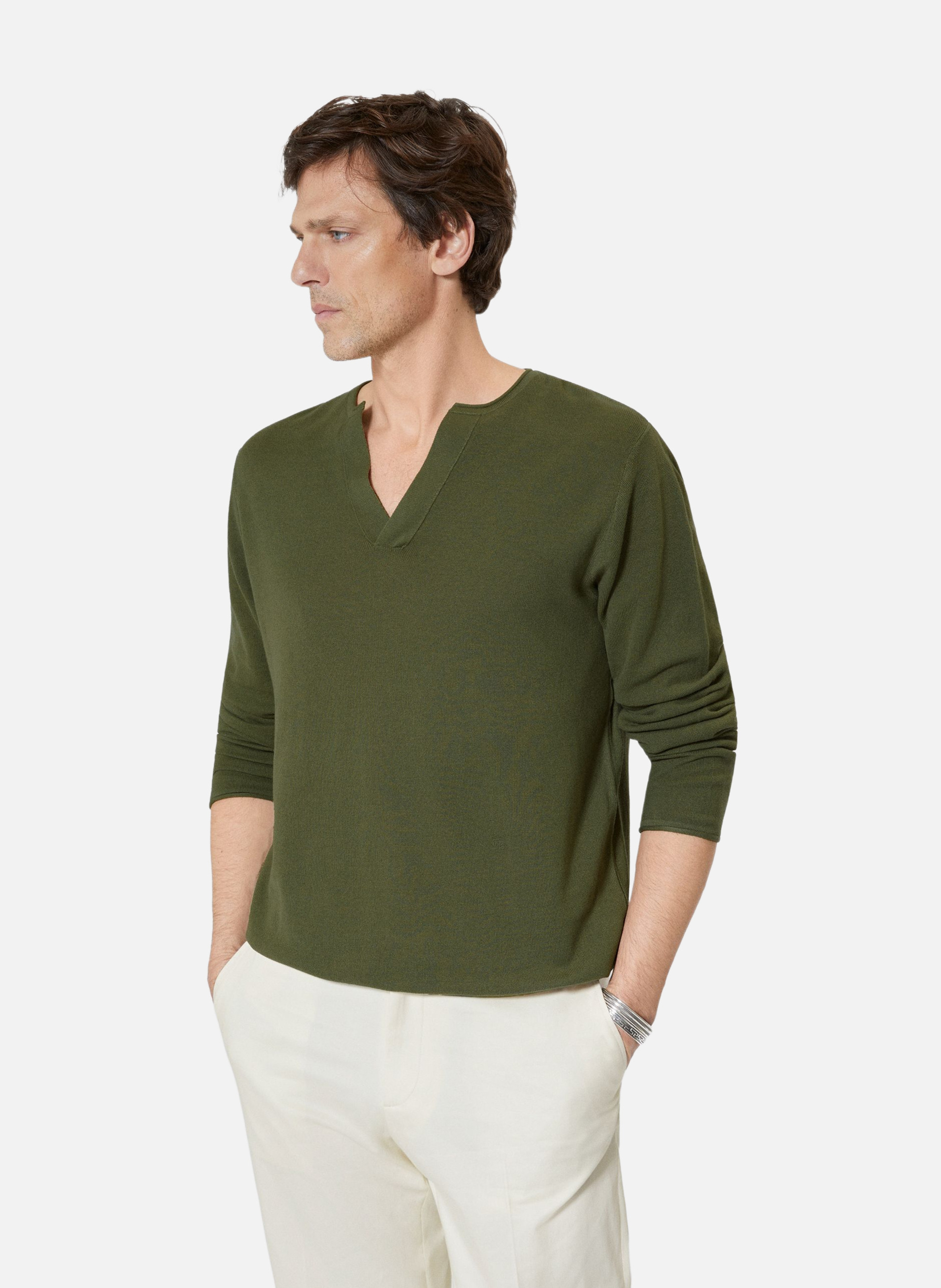 Pull col tunisien THE KOOPLES Vert