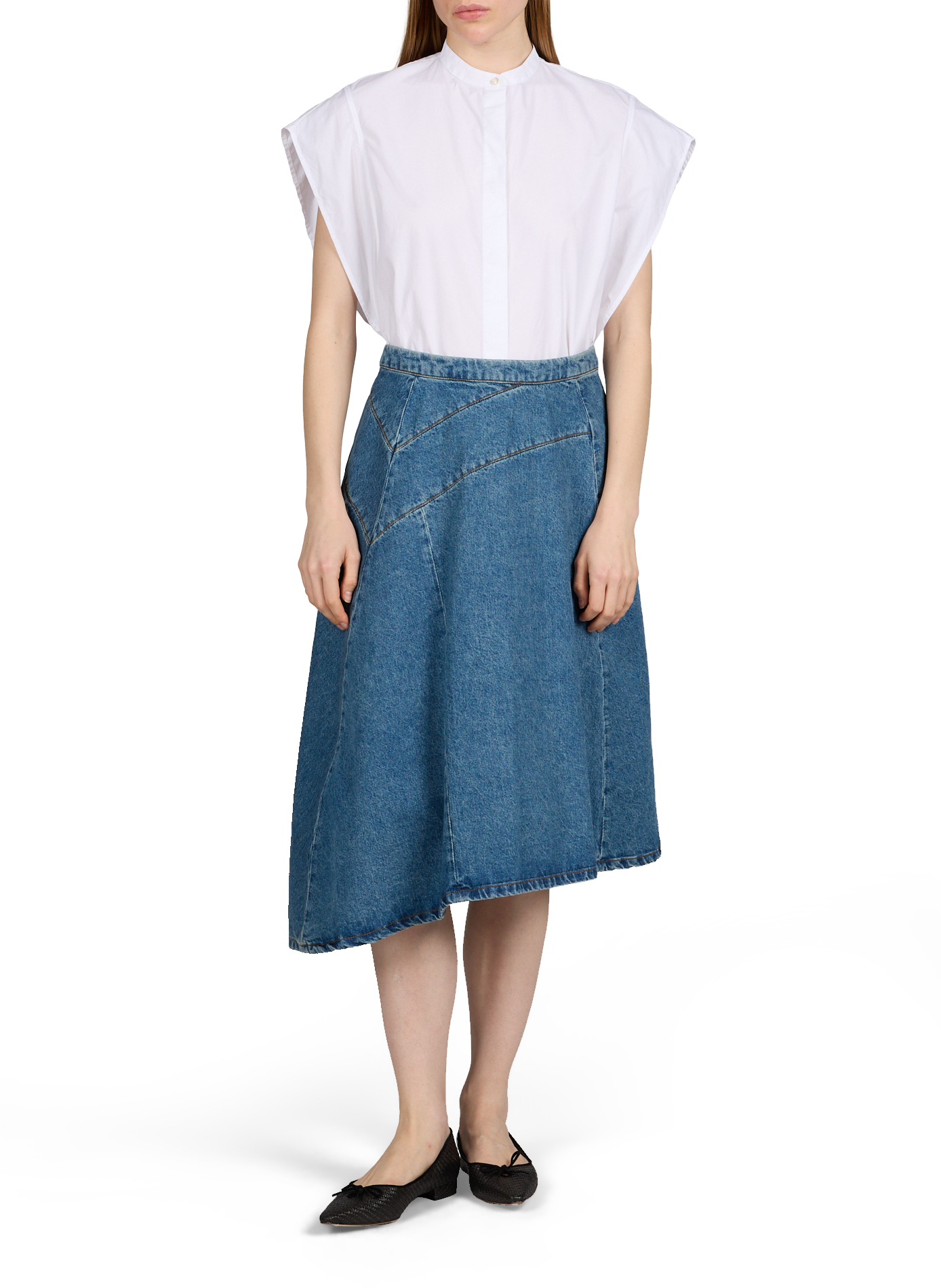 Top amplio sin mangas con botones OFFICINE GENERALE Blanco