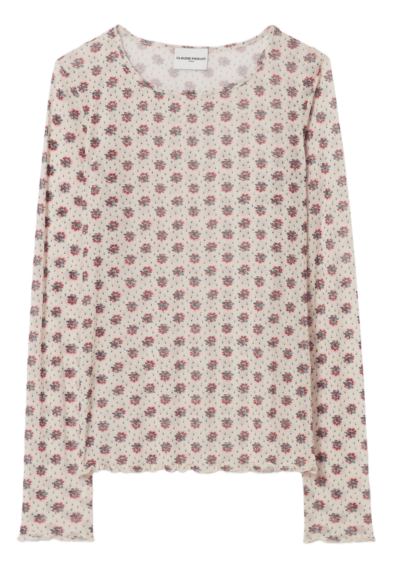 Tee-shirt ajusté en mesh imprimé CLAUDIE PIERLOT Multicolore