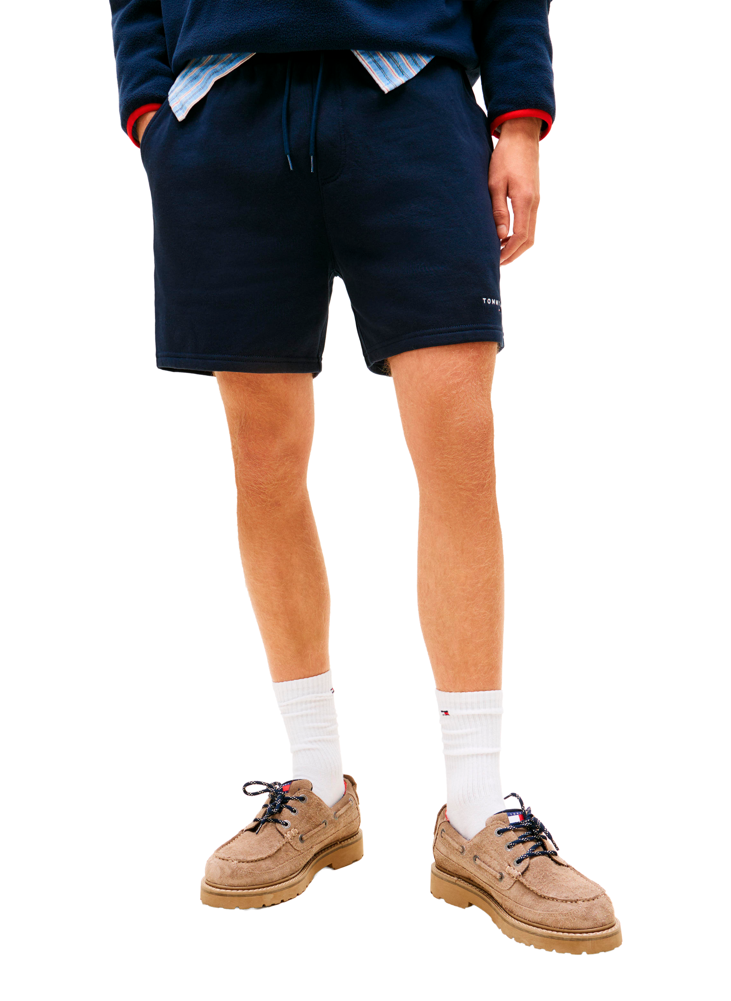 Short à logo en coton mélangé TOMMY HILFIGER Bleu