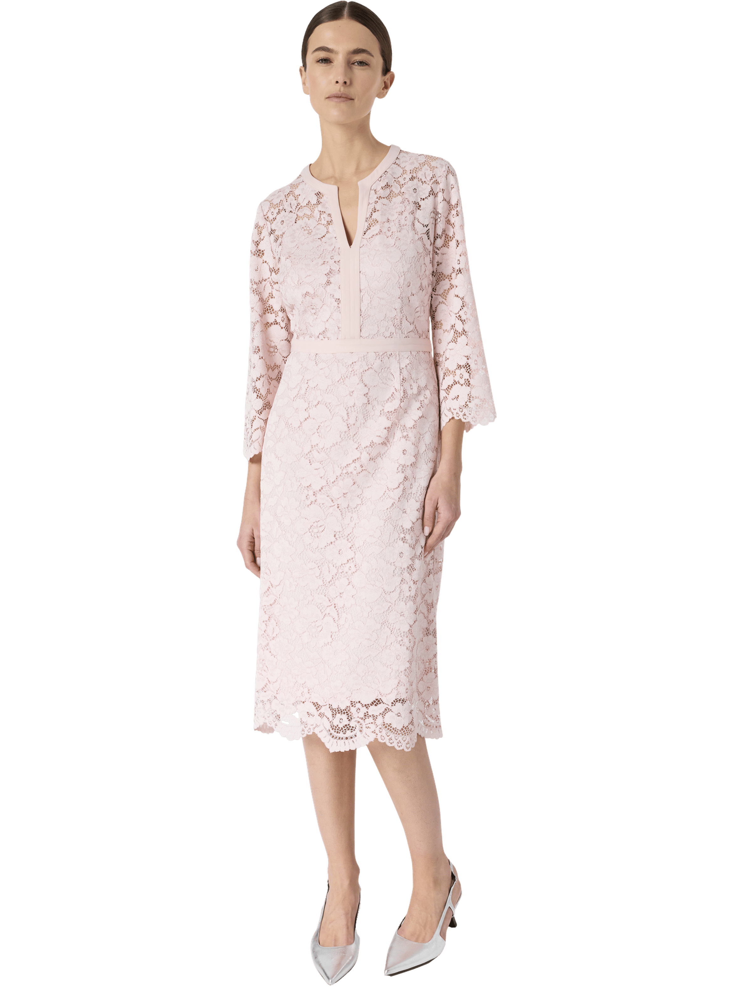 Robe mi-longue en dentelle - RADIA GERARD DAREL Rose