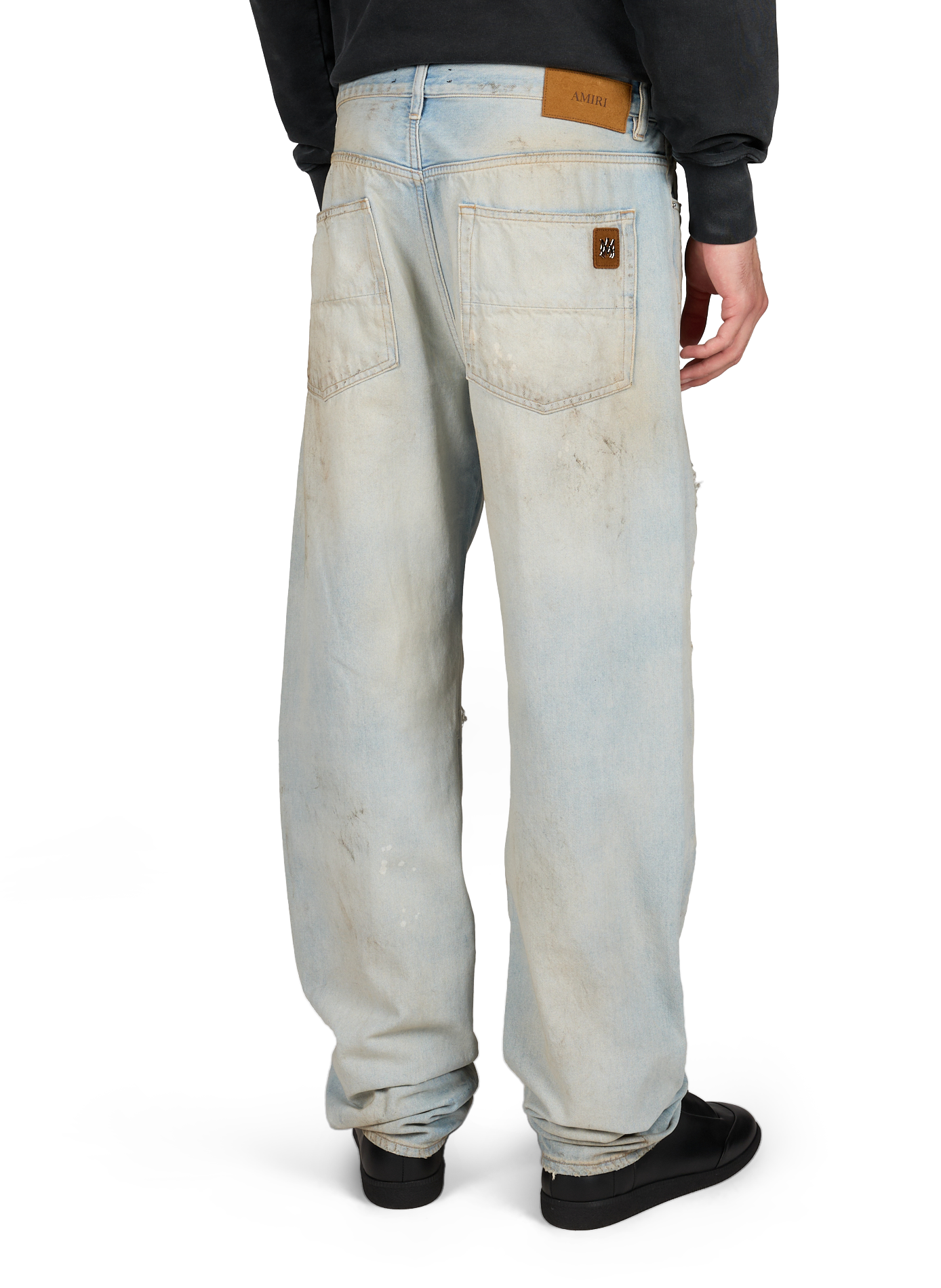 Washed denim jeans with snake inlay in cotton AMIRI Blue