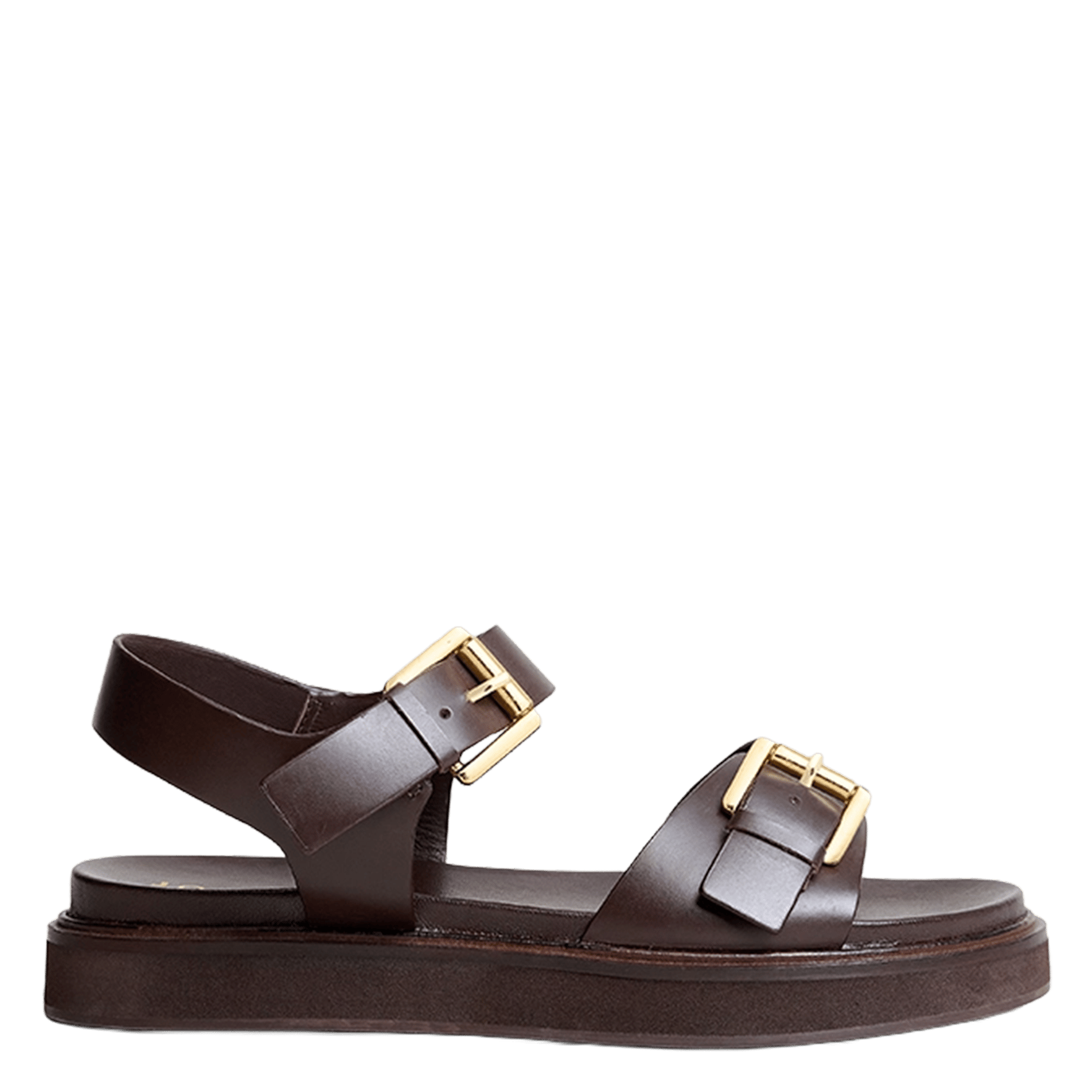 Sandales à doubles lanières en cuir waf JONAK Marron