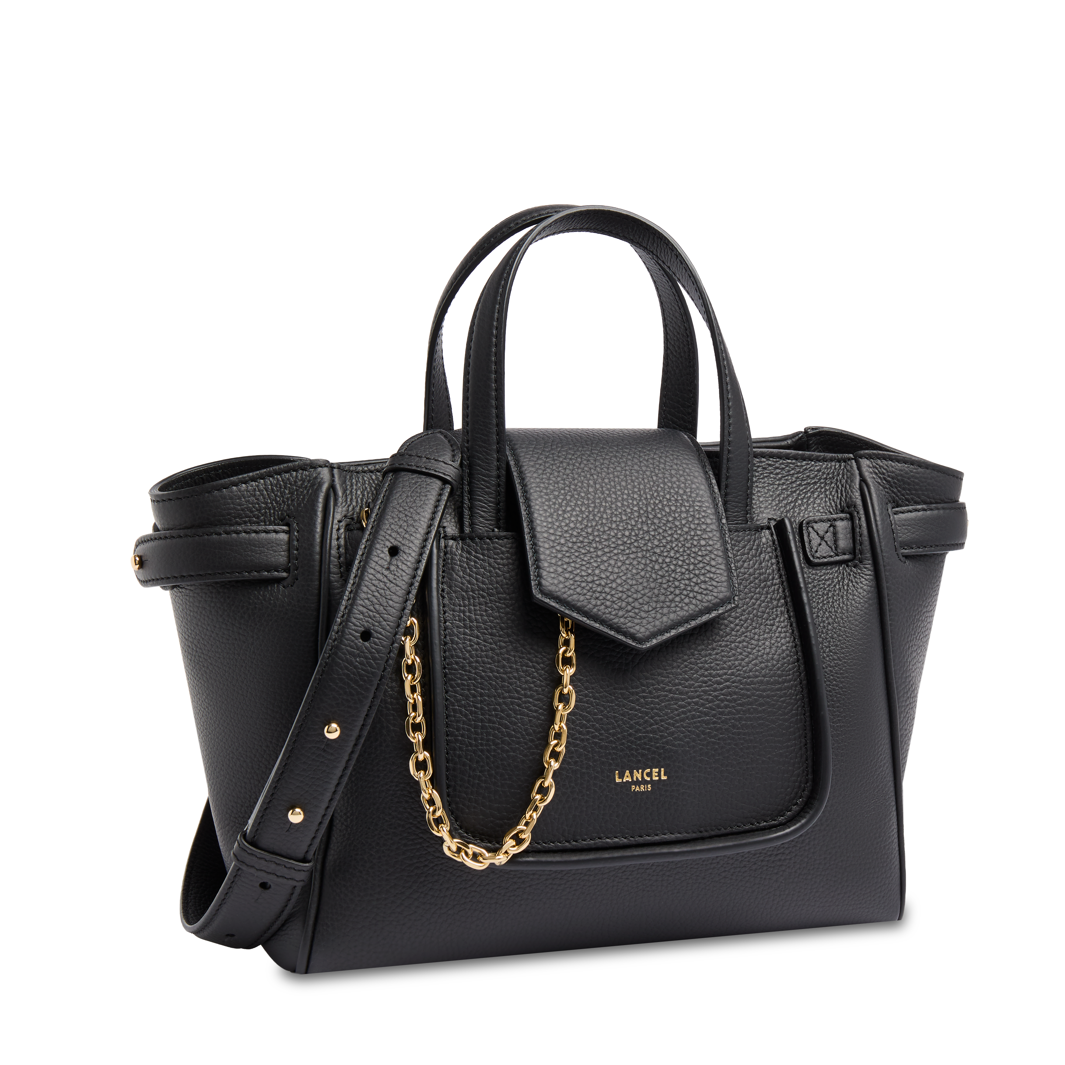 Sac carryall thea de lancel en cuir de vachette graine LANCEL Noir