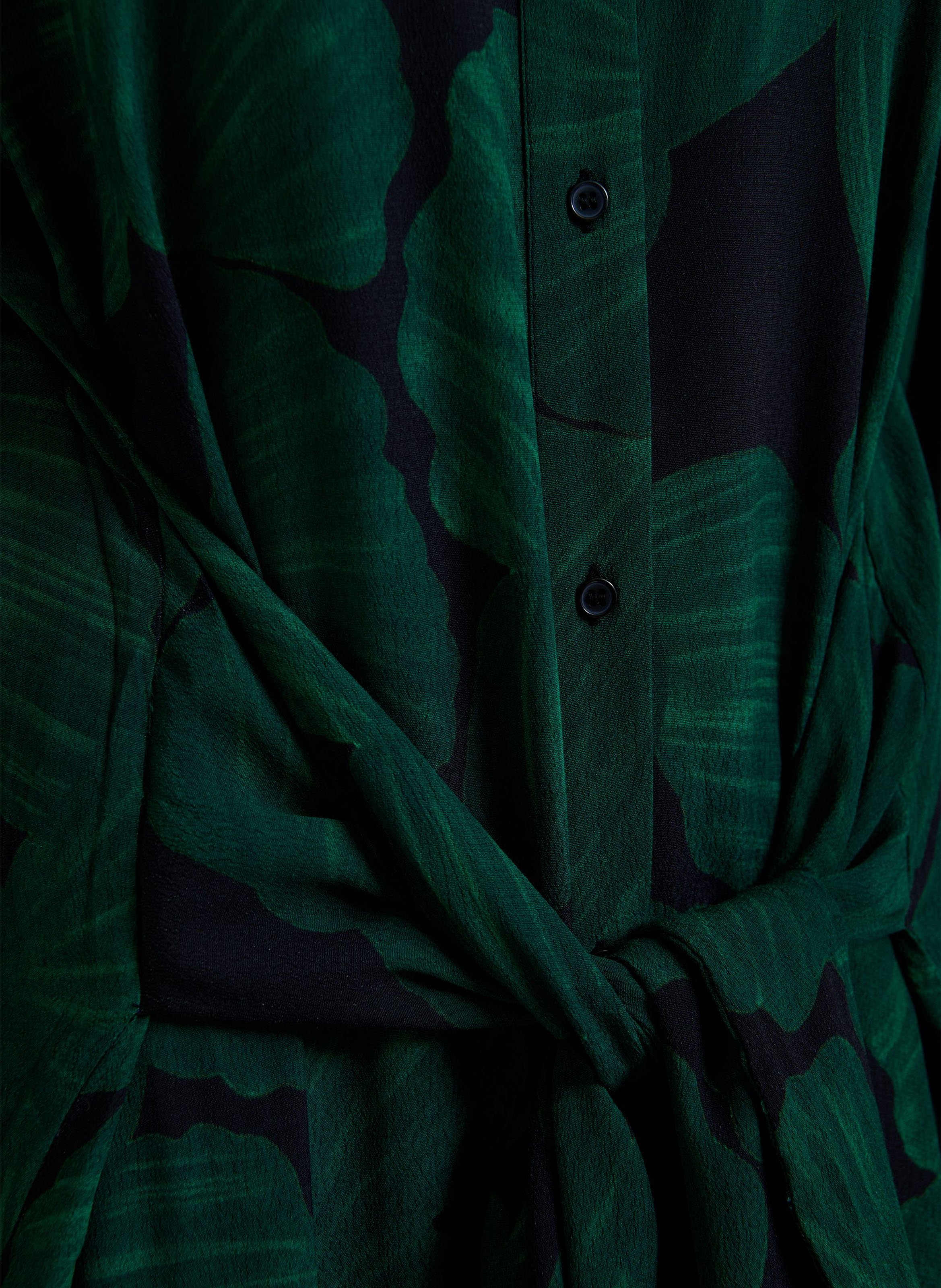 Robe longue col classique imprimé kamila ESSENTIEL ANTWERP Vert