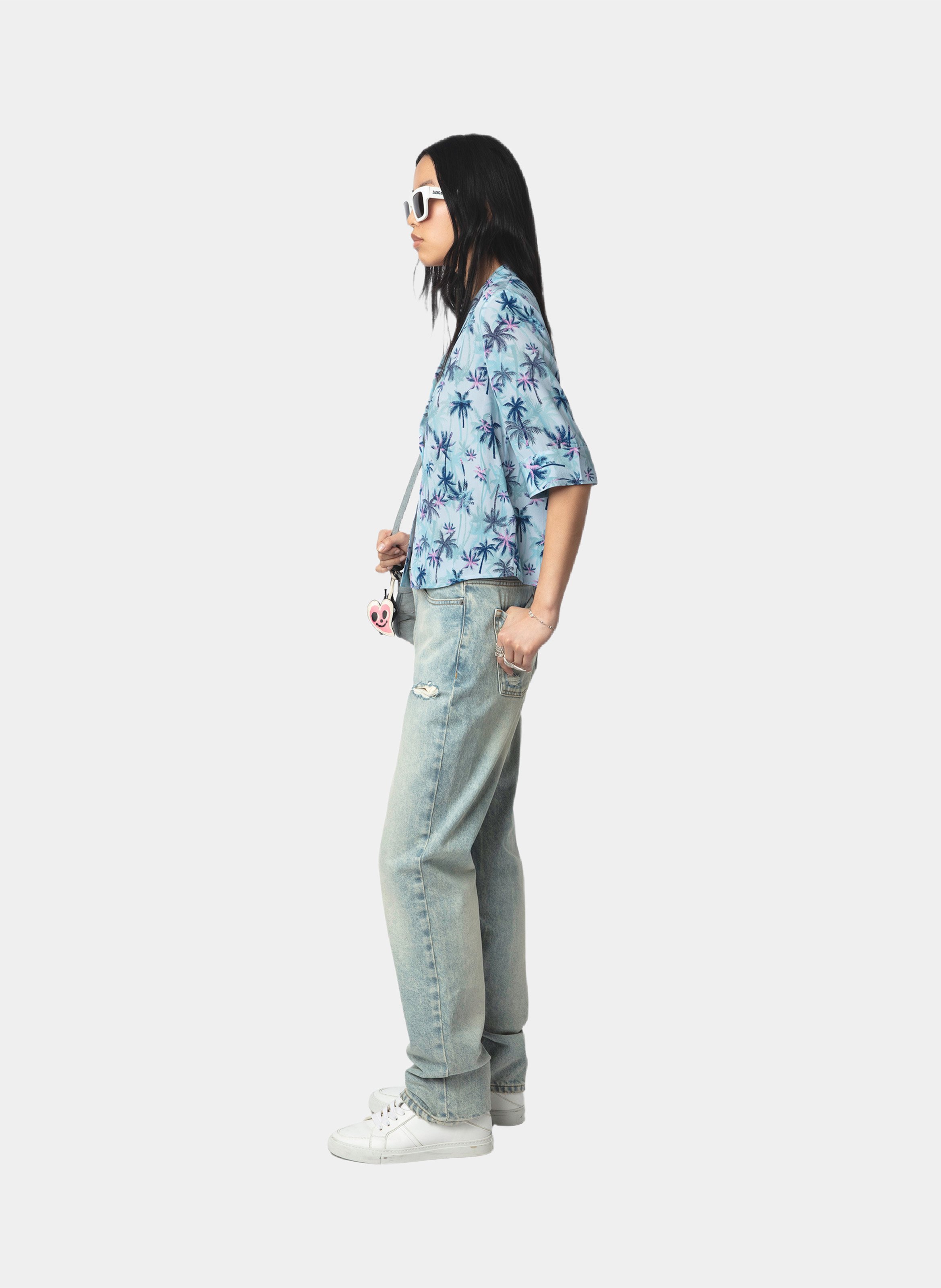 Chemise col v en soie telmos ZADIG&VOLTAIRE Bleu