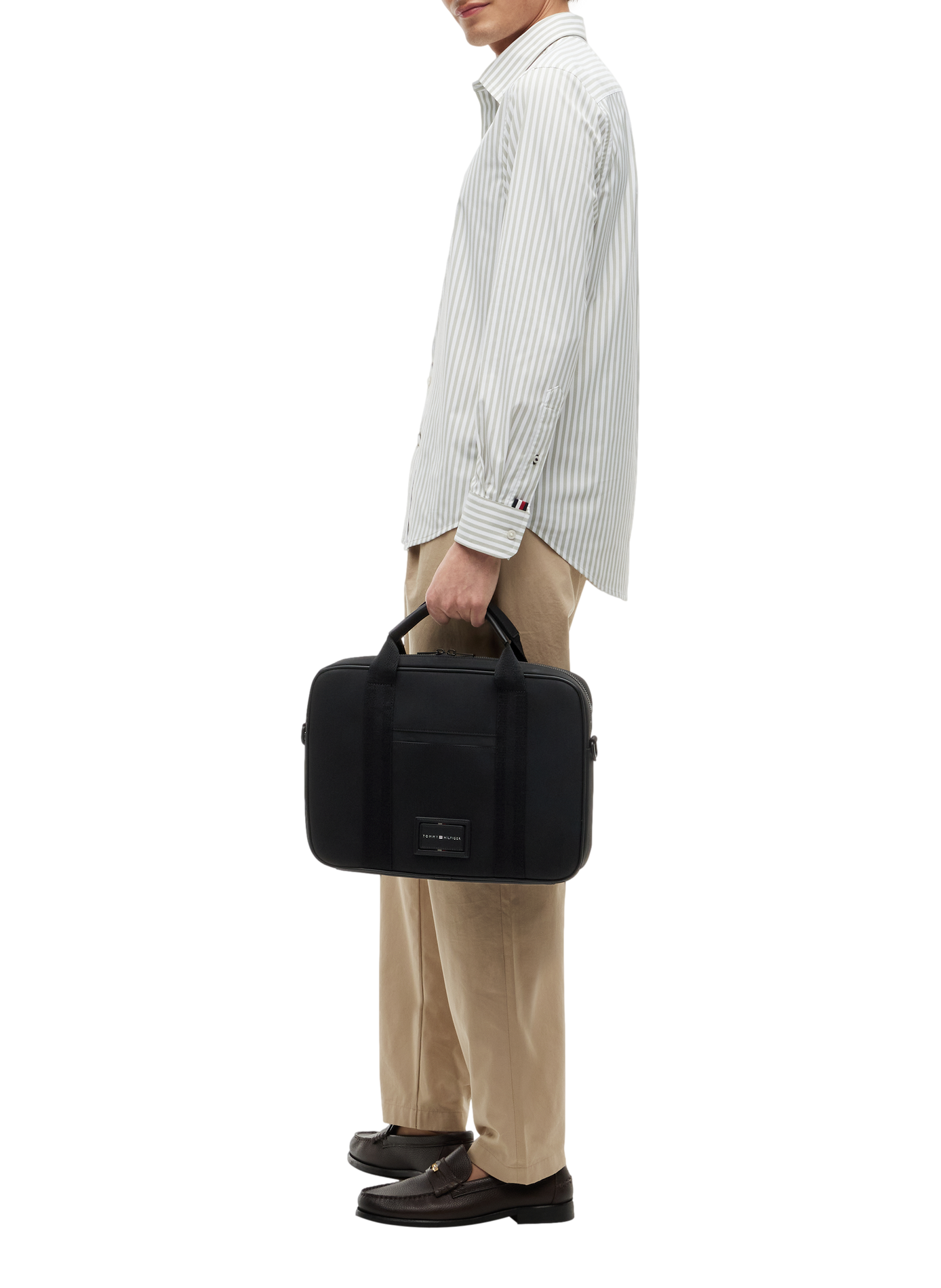 Sac à ordinateur à empiècement logo TOMMY HILFIGER Noir