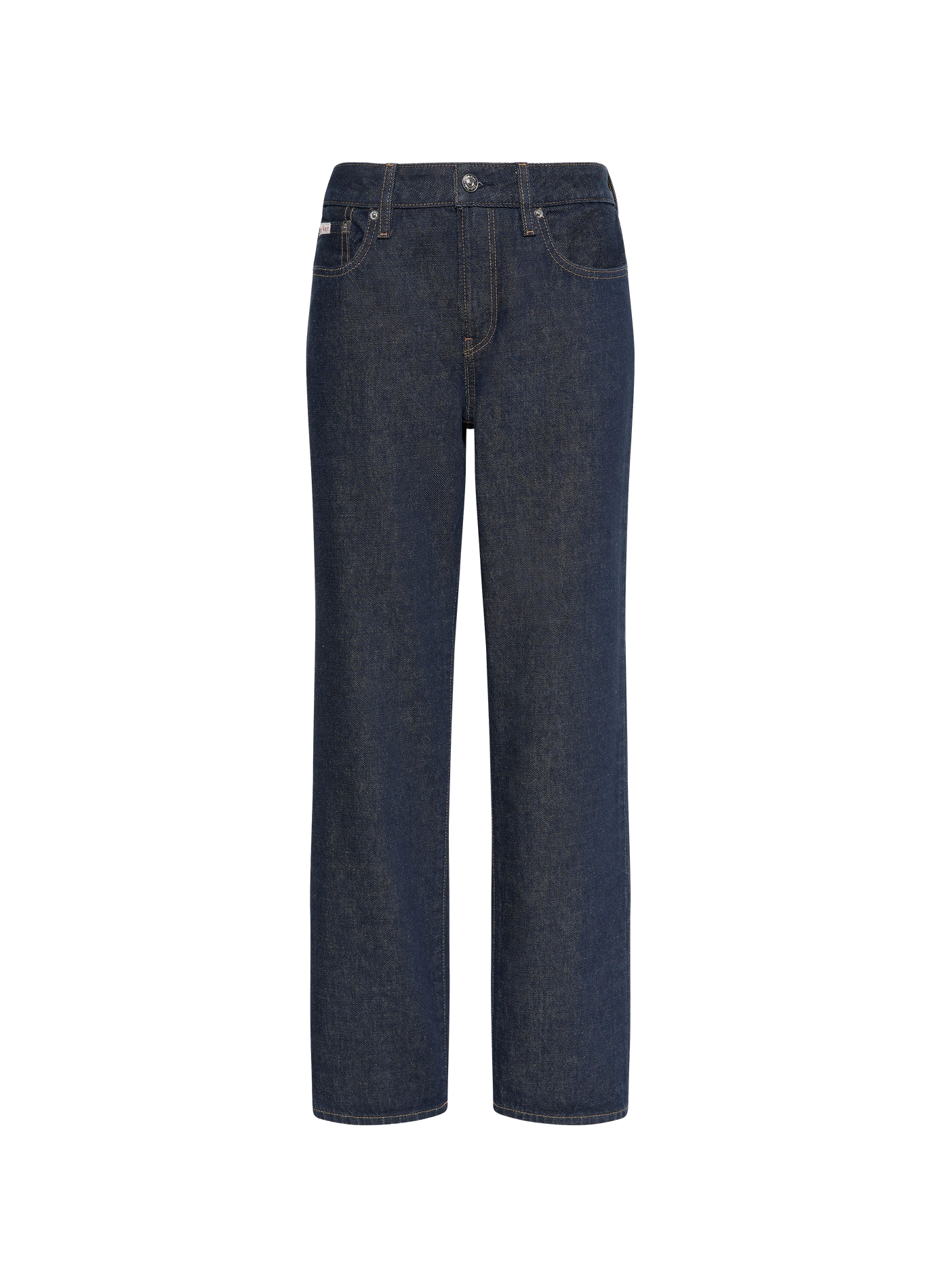 Rohes gerades Baumwoll-Jeans CALVIN KLEIN Blau