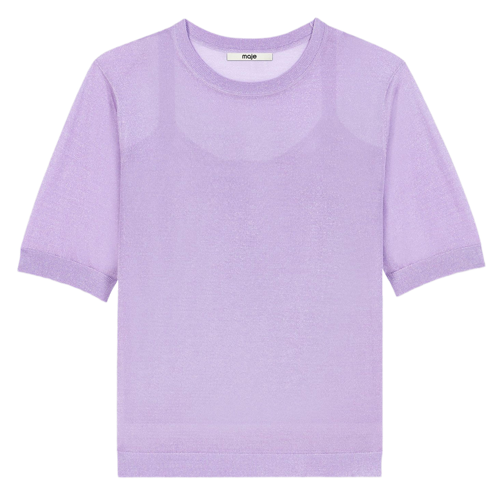 Tee-shirt droit métallisé MAJE Violet