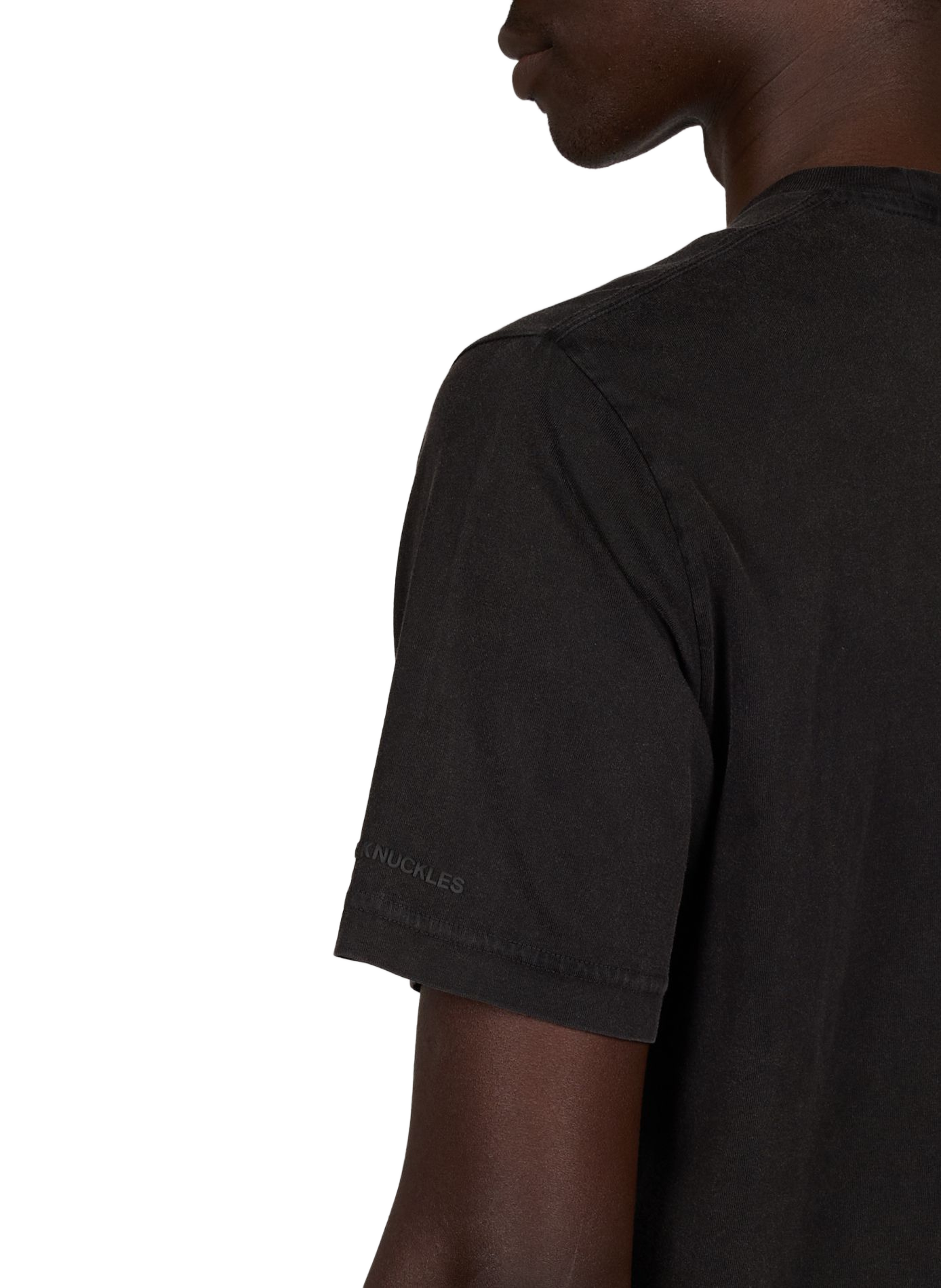 Oversized round neck cotton screen-printed t-shirt MOOSE KNUCKLES Black